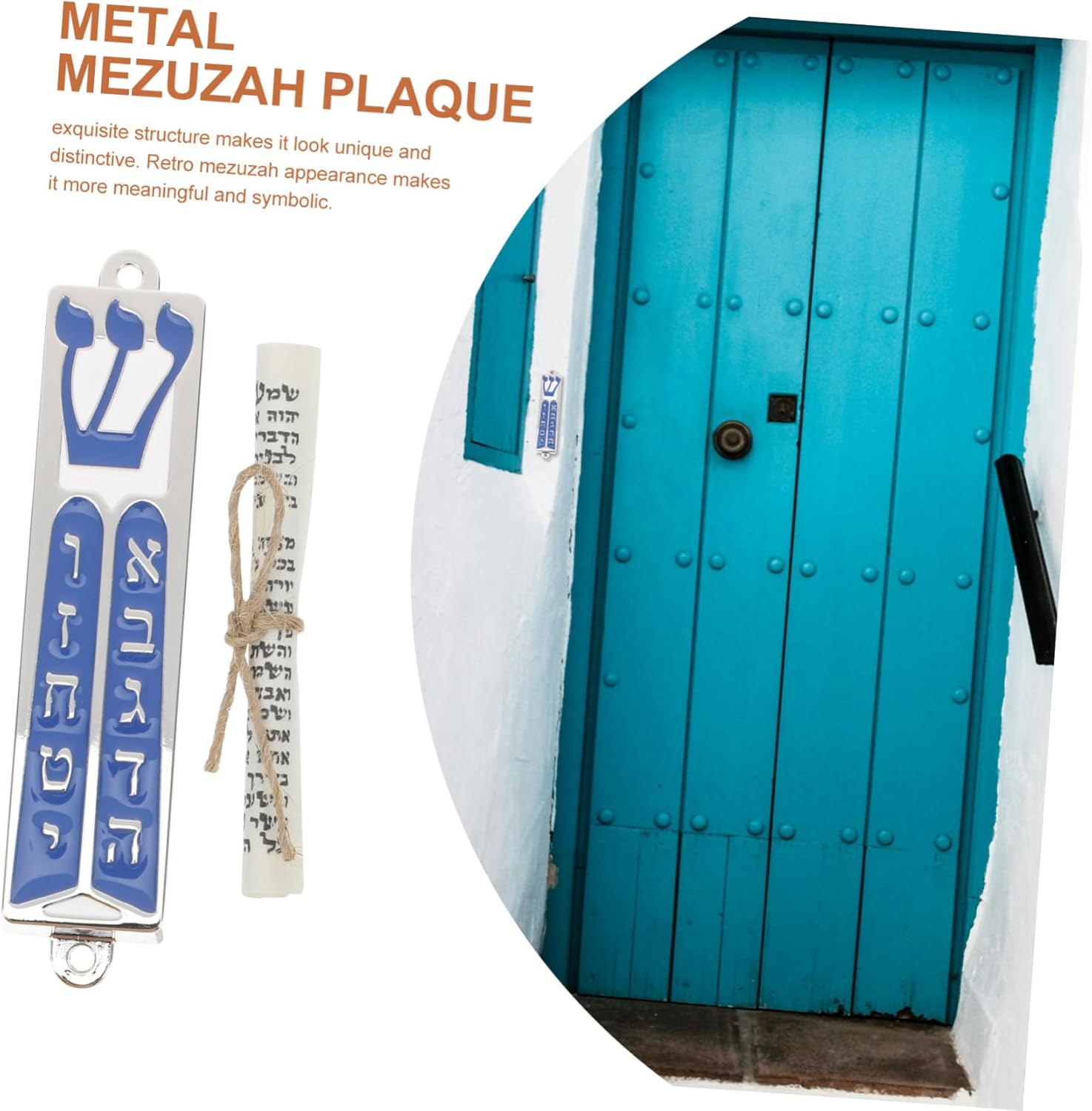 Traditional Script Mezuzah Scroll in Zinc Alloy Case