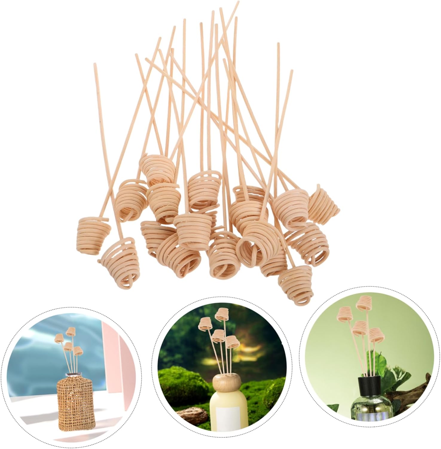 20pcs Wavy Rattan Diffuser Reeds for Natural Fragrance
