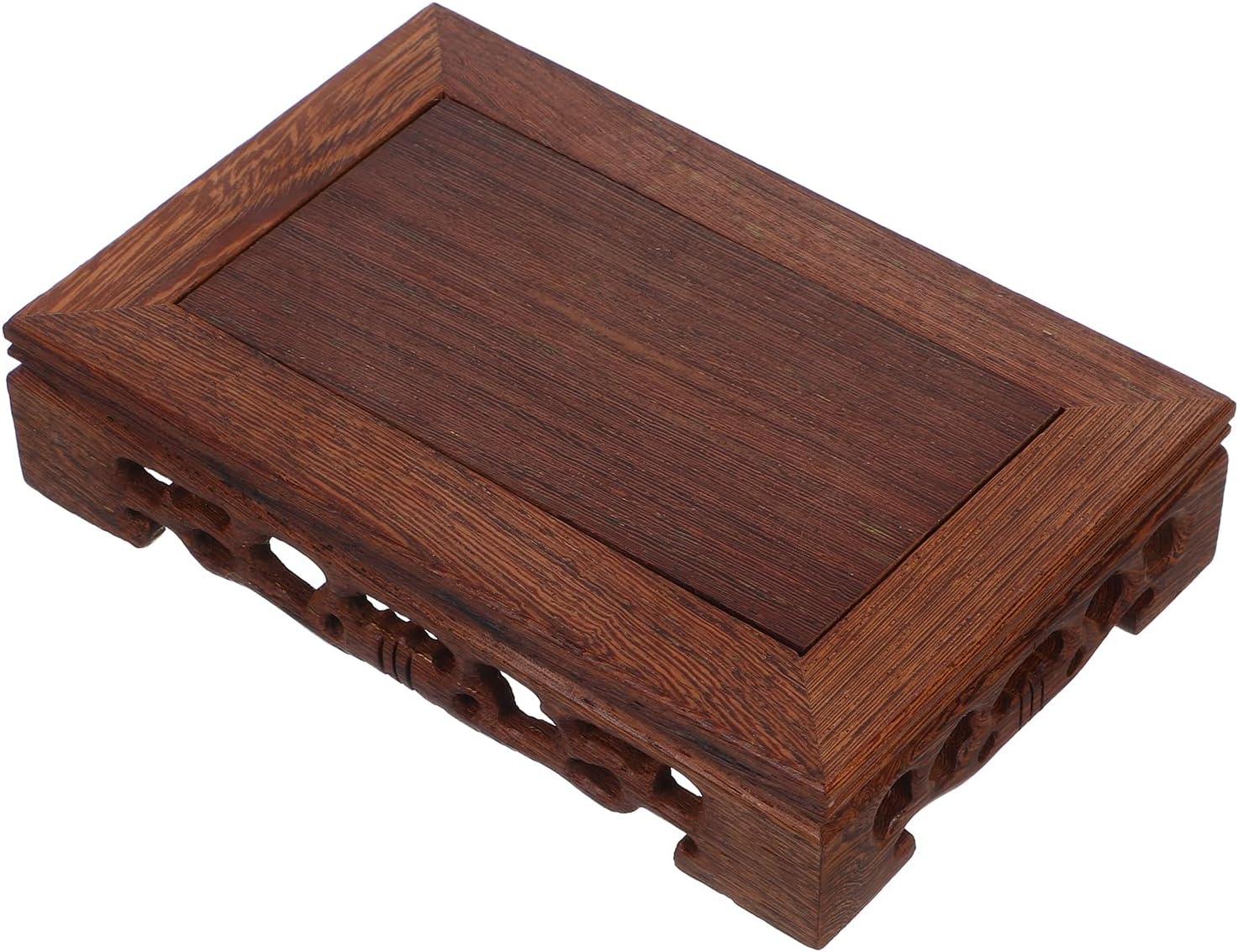 LOGOFUN Rectangular Wood Display Stand for Home Decor