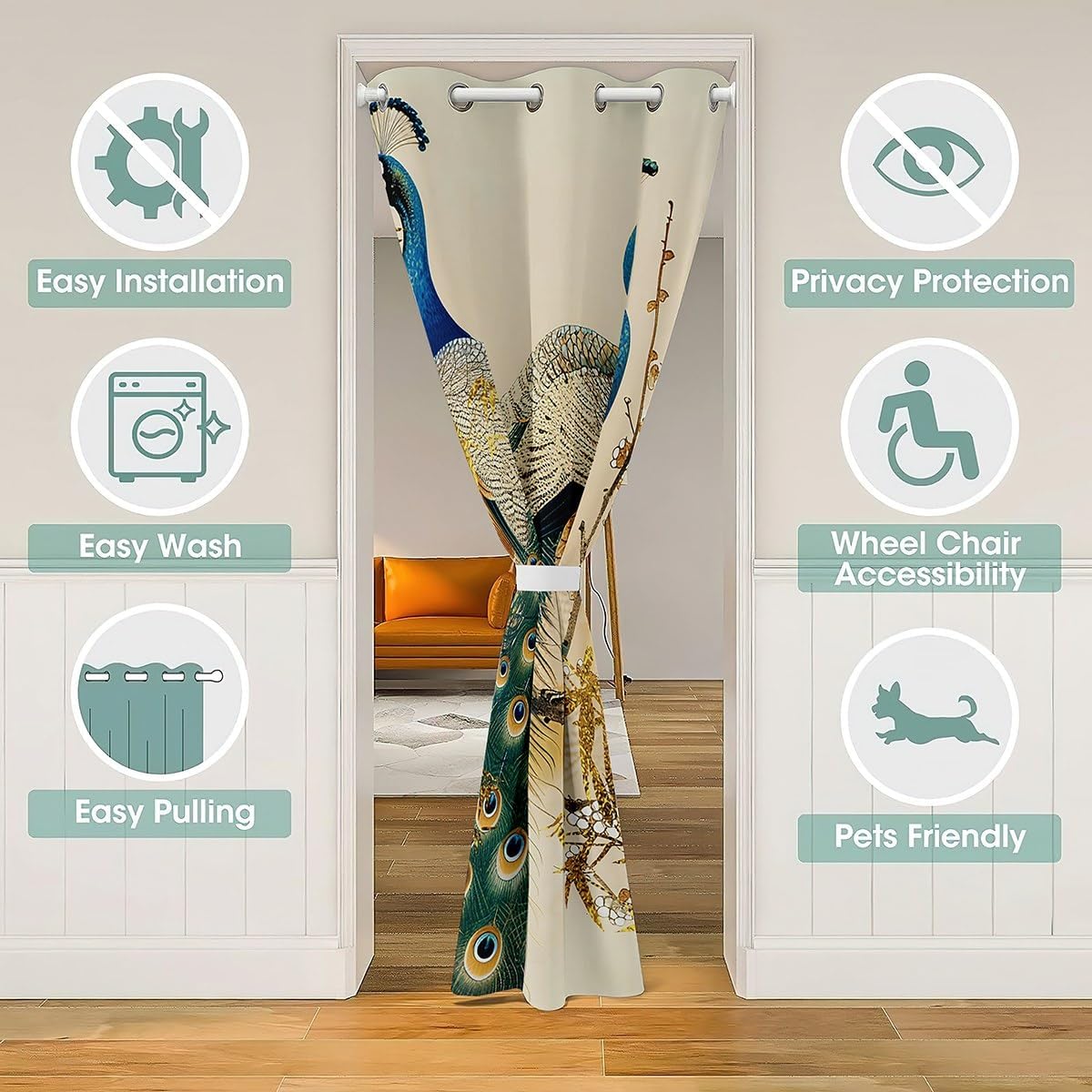 Castle Fairy Vintage Peacock Door Curtain