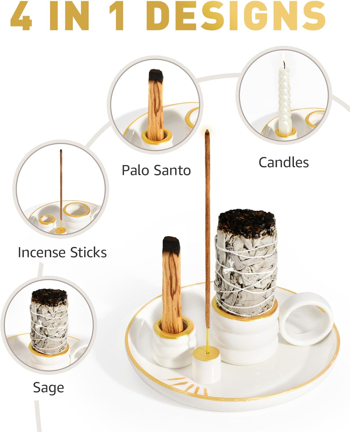 4 in 1 Incense Holder for Meditation and Gifts
