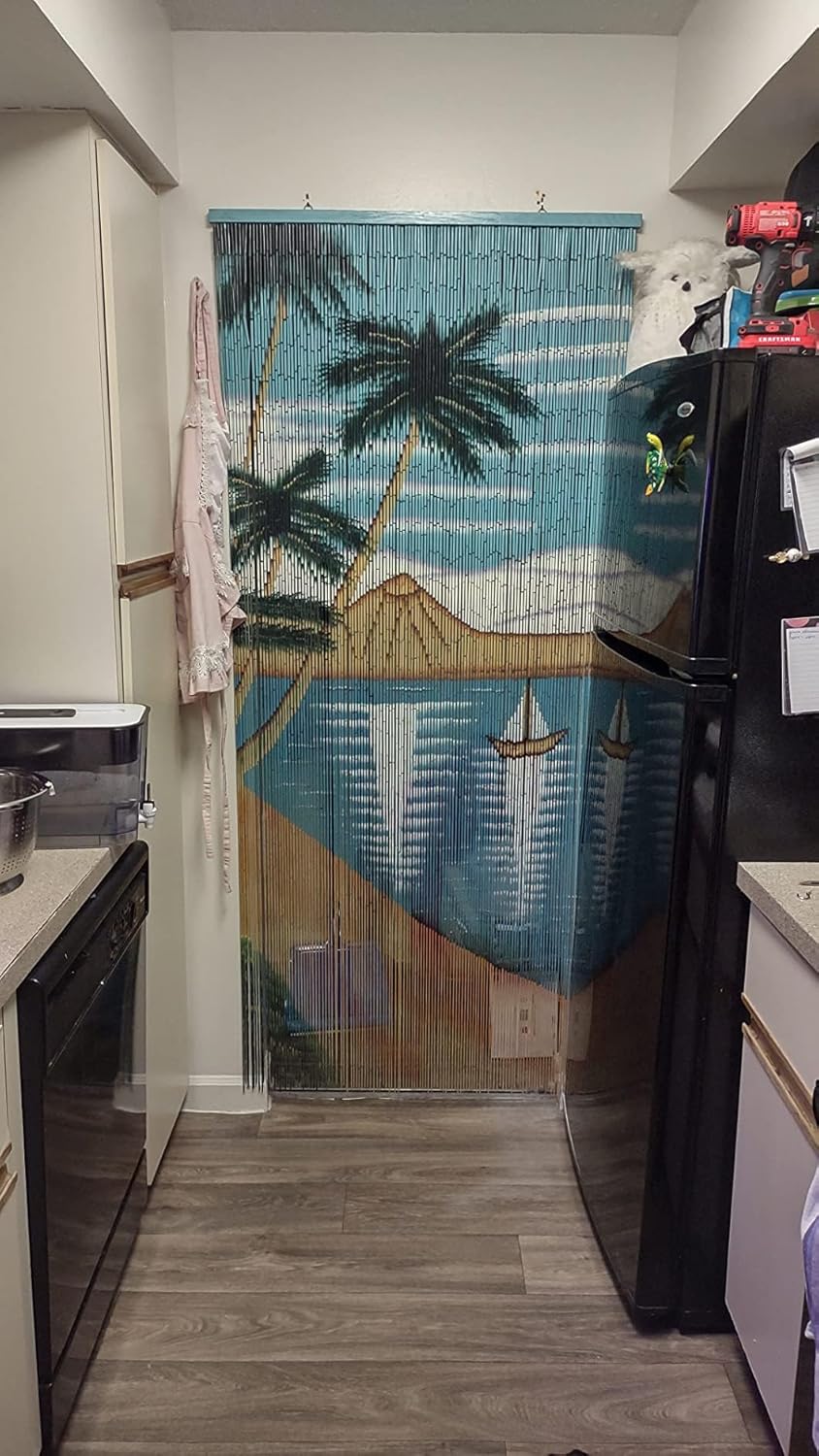 Handmade Beaded Curtain with 4000 Painted Beads