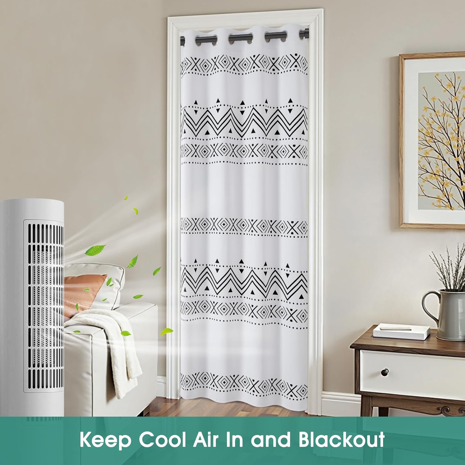 HOMEIDEAS Boho Doorway Curtains with Blackout and Privacy