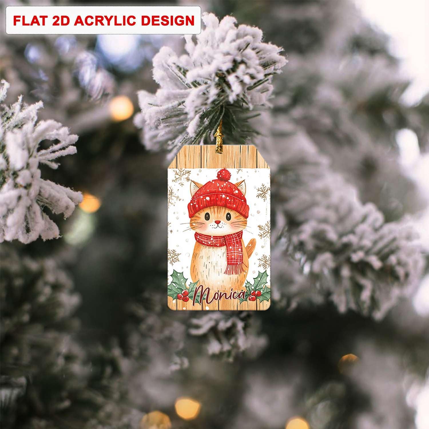 Personalized Acrylic Christmas Ornament with Custom Name for Pet Lovers