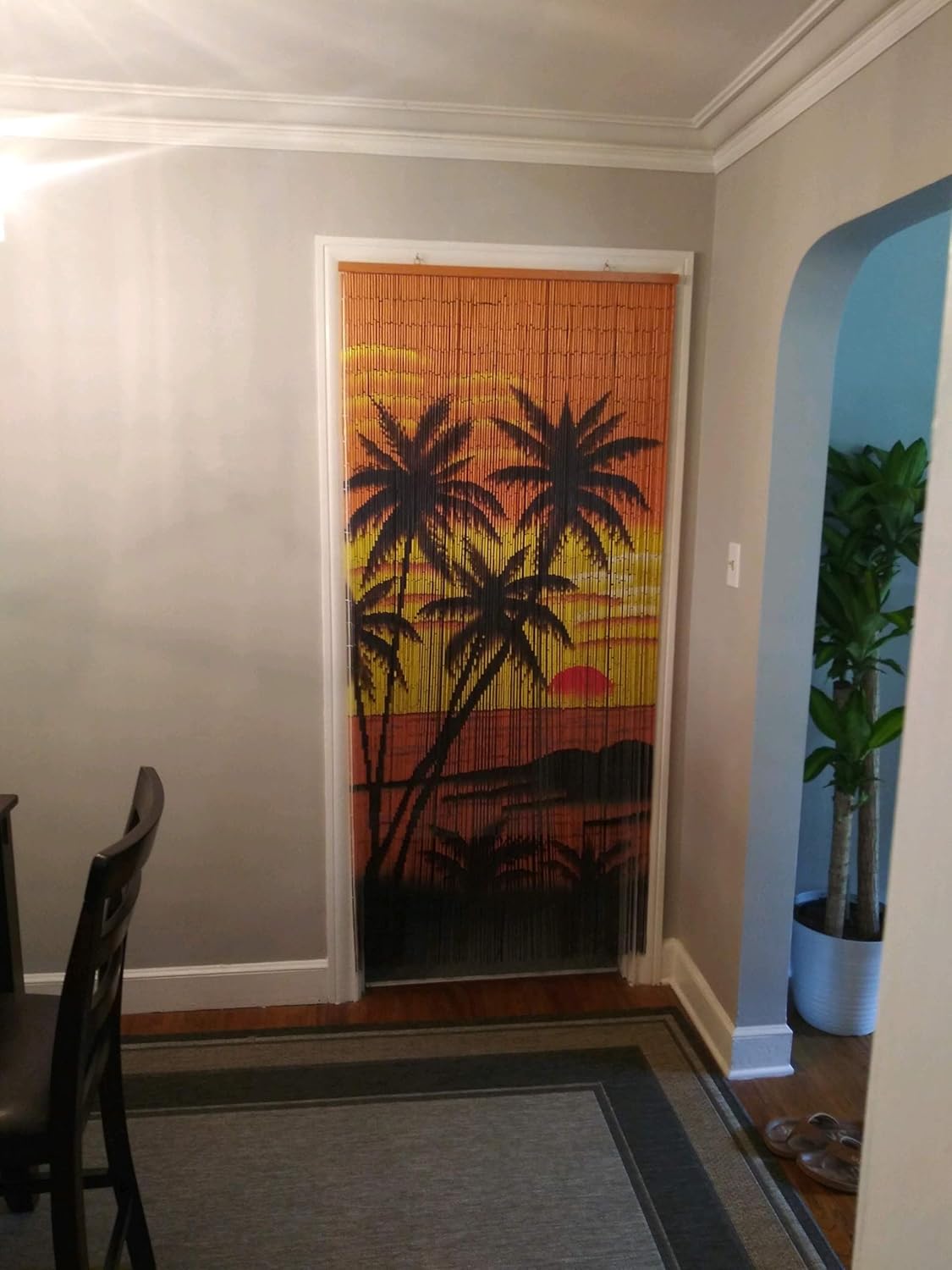 Beaded Curtain with 125 Strands and Hanging Hardware