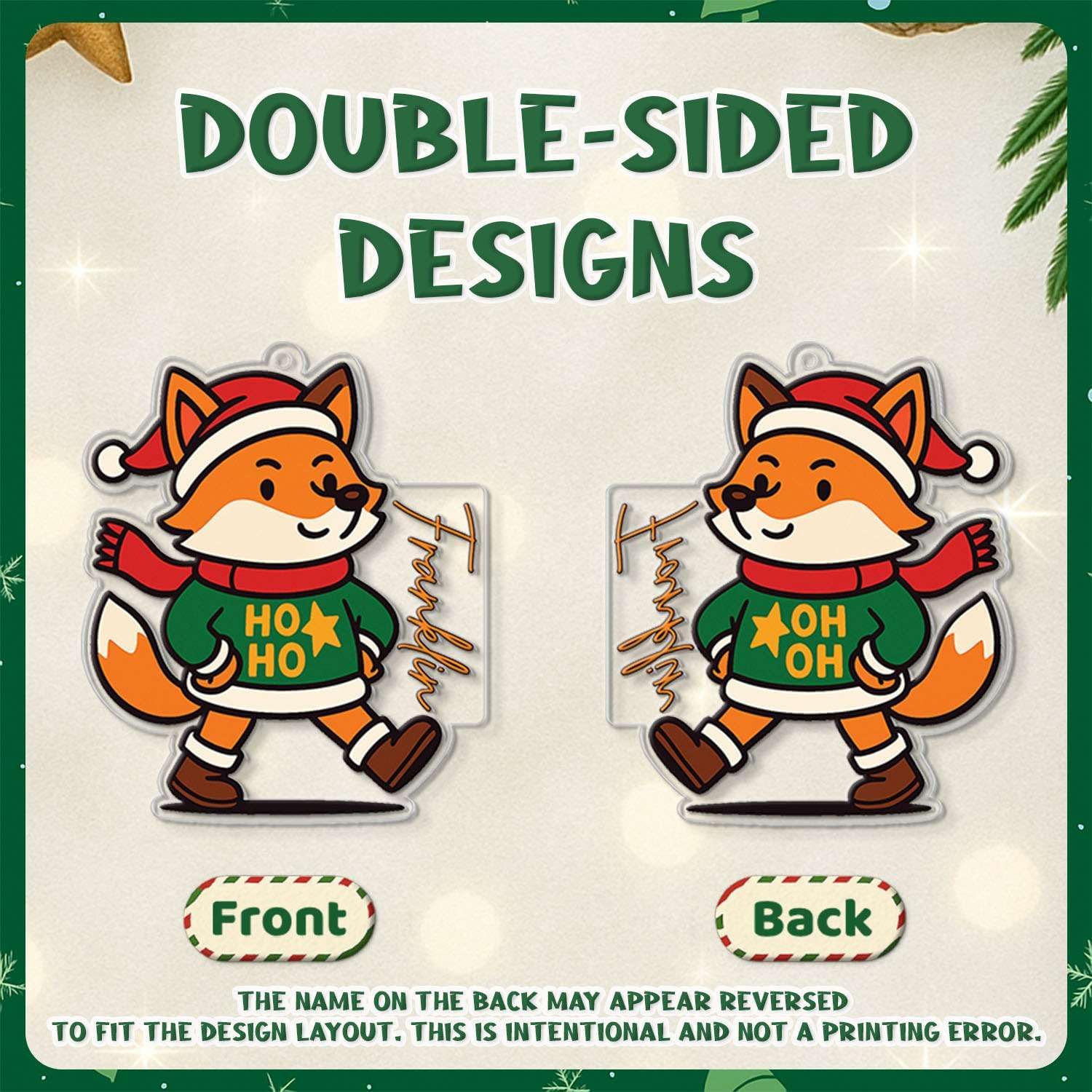 Personalized Animal Shaped Acrylic Christmas Ornament for Siblings 2025