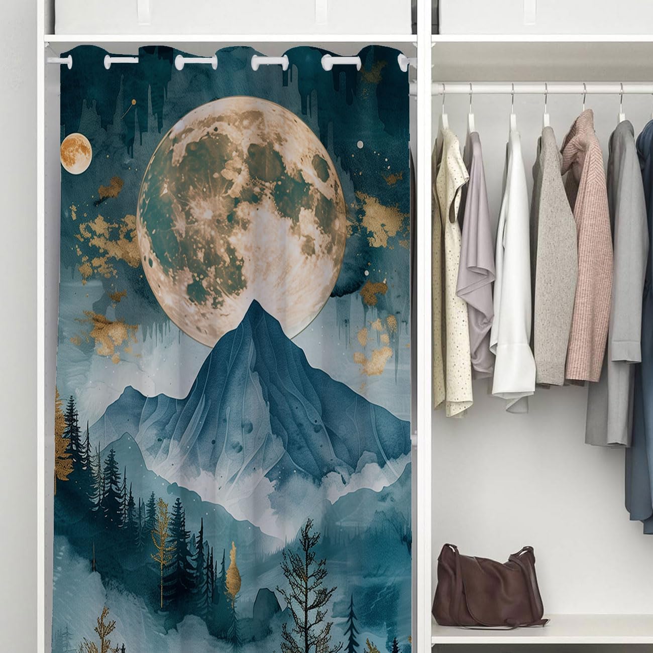 Abstract Forest Door Curtain for Privacy and Style
