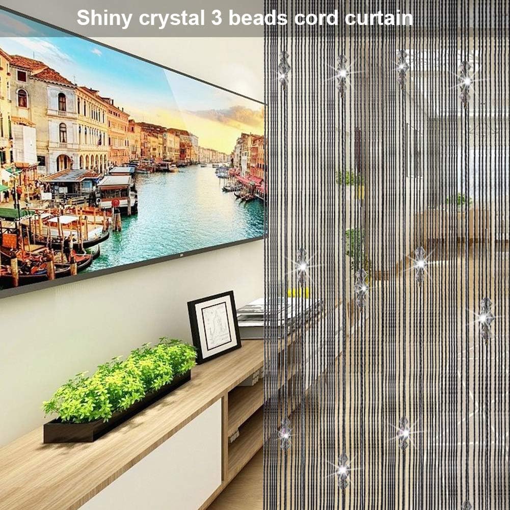 Goosacyon 2Pcs Crystal Door String Curtains for Decor