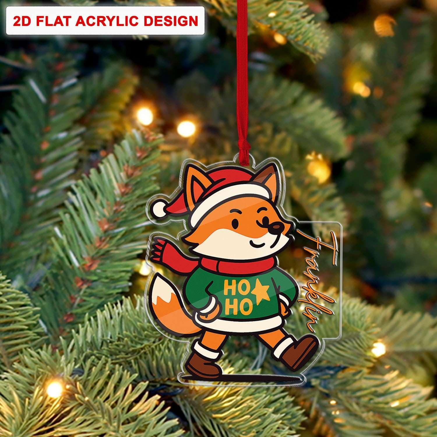 Personalized Animal Shaped Acrylic Christmas Ornament for Siblings 2025