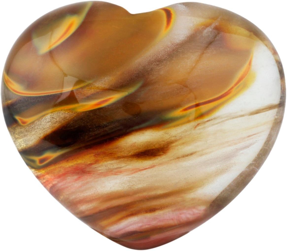 Rockcloud 16 Inch Cherry Quartz Heart Worry Stone