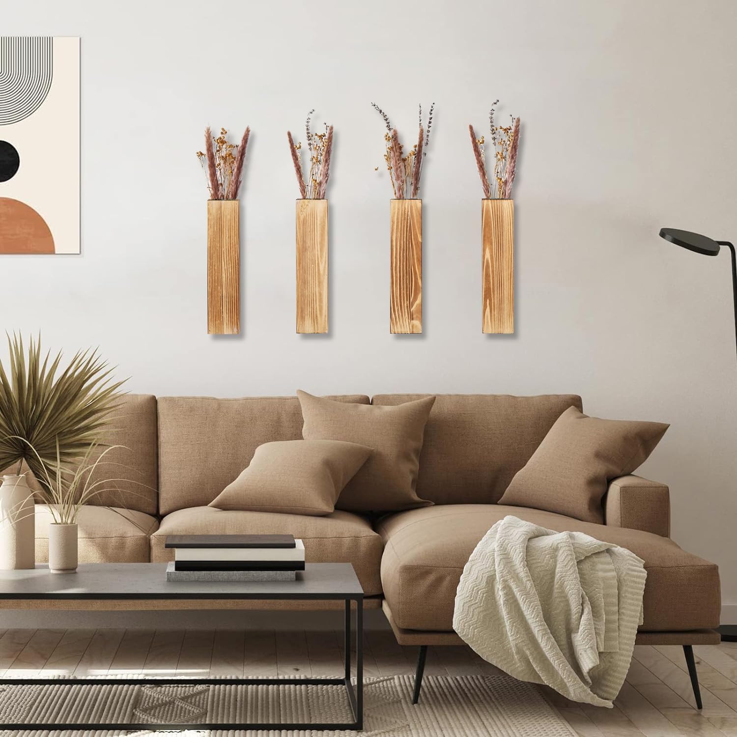 Sawoake Wooden Wall Planter Set of 4 - Modern Home Decor