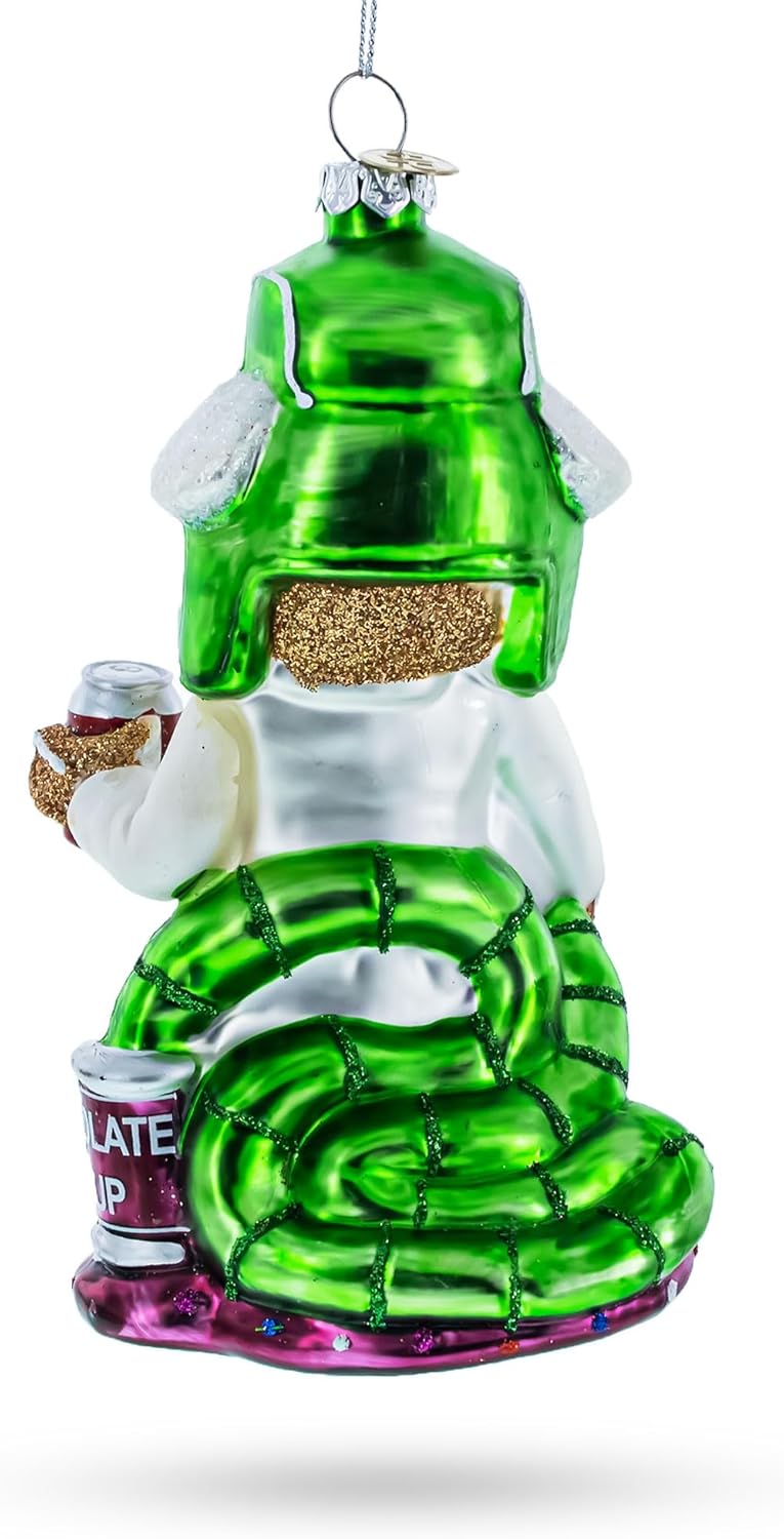 Gingerbread Party Blown Glass Christmas Ornament