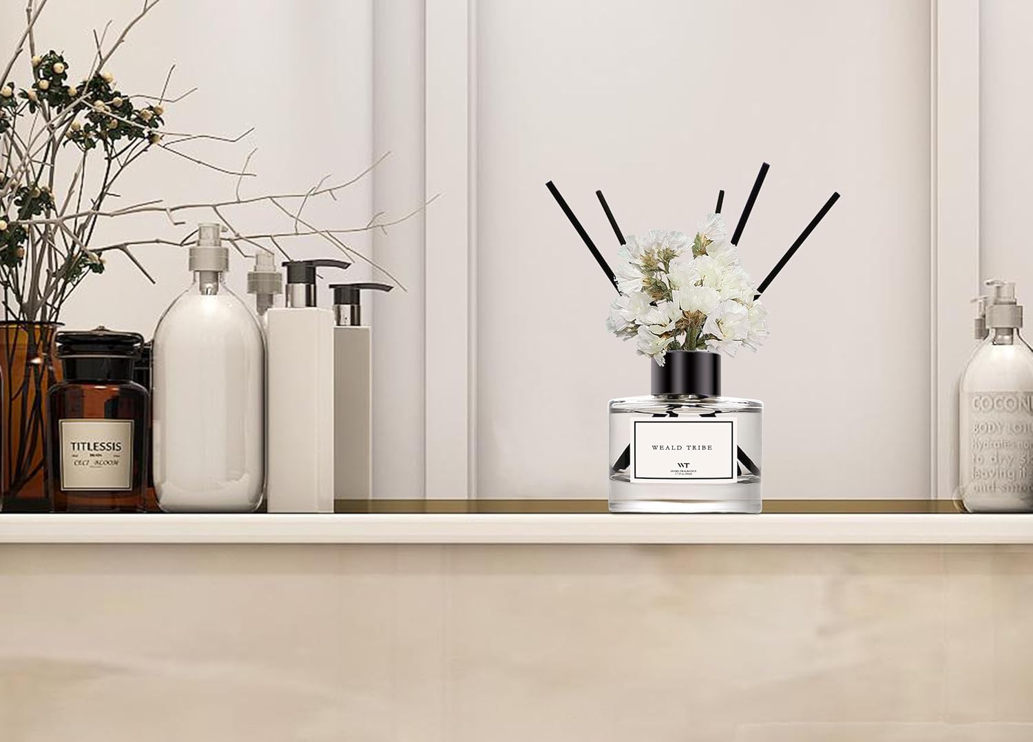 WEALD TRIBE Reed Diffuser Set of 3 for Bathroom