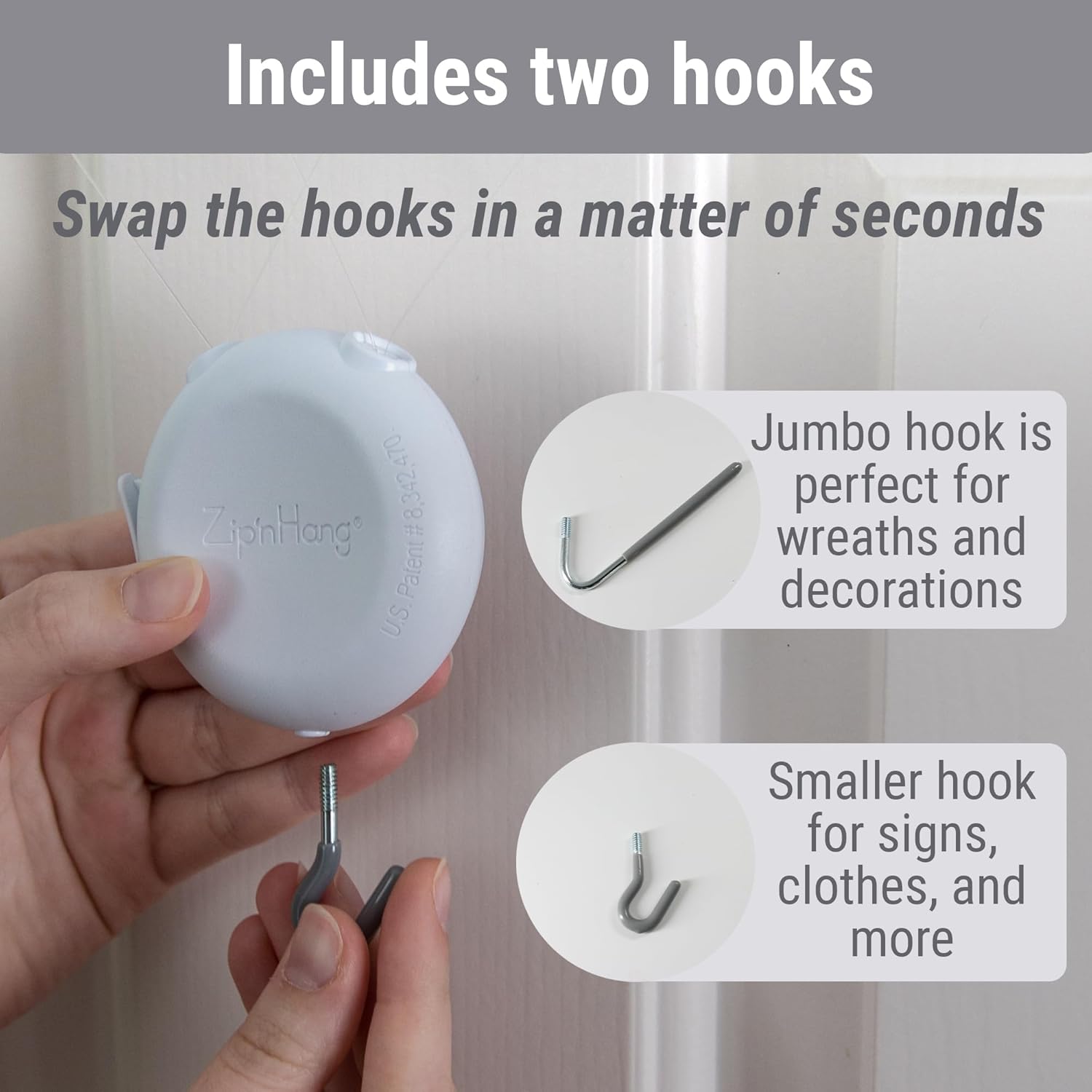 Zip n Hang Wreath Hanger - Black 1 Pack Damage Free