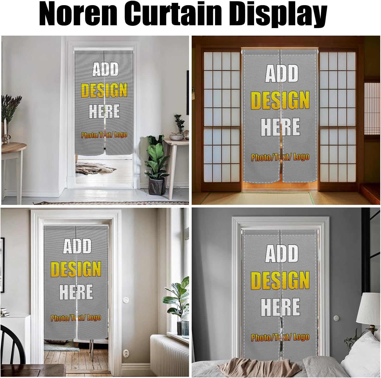 Custom Noren Door Curtain Panel with Personalized Design