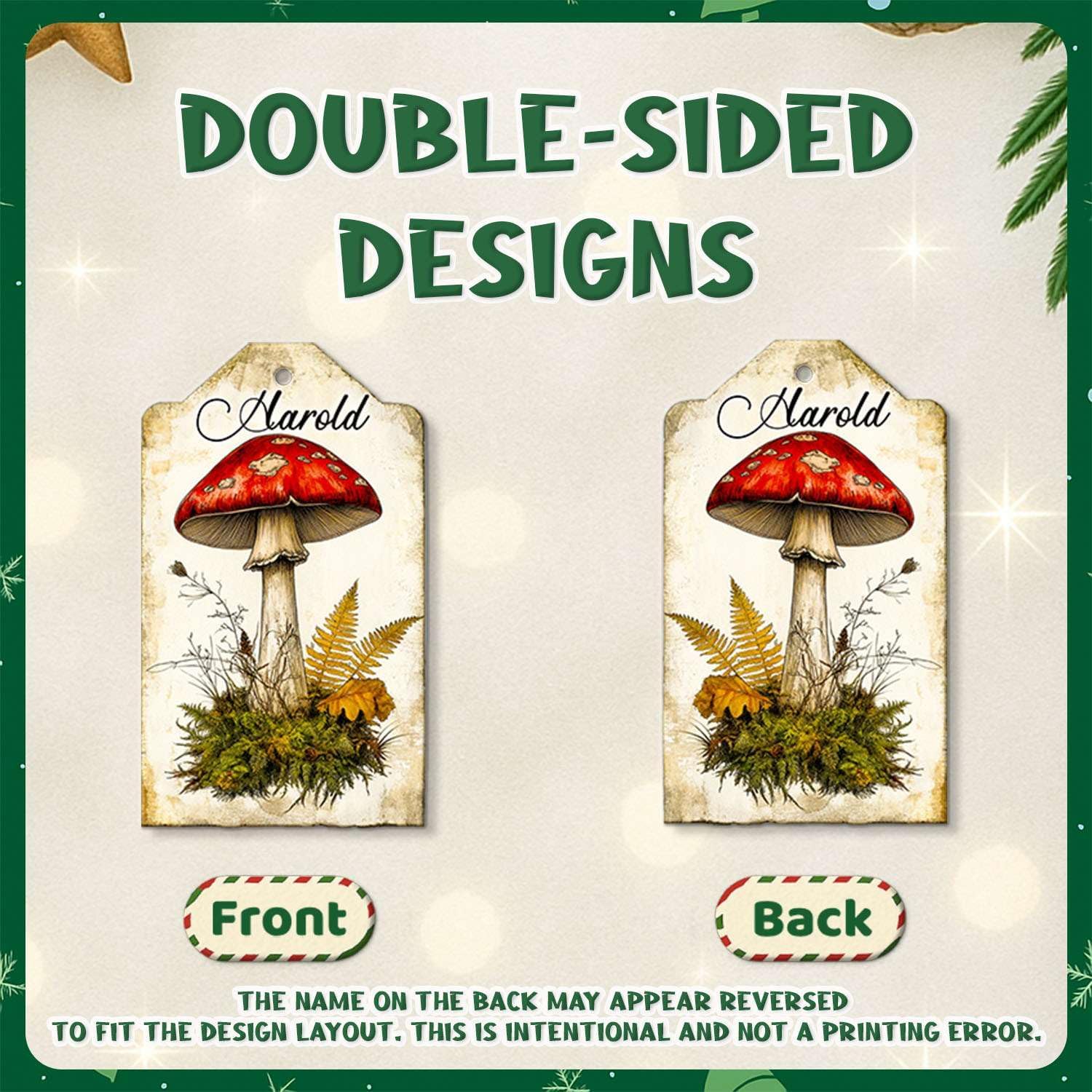 Custom Name Turtle Christmas Hanging Ornament Personalized Animal Shape Decor