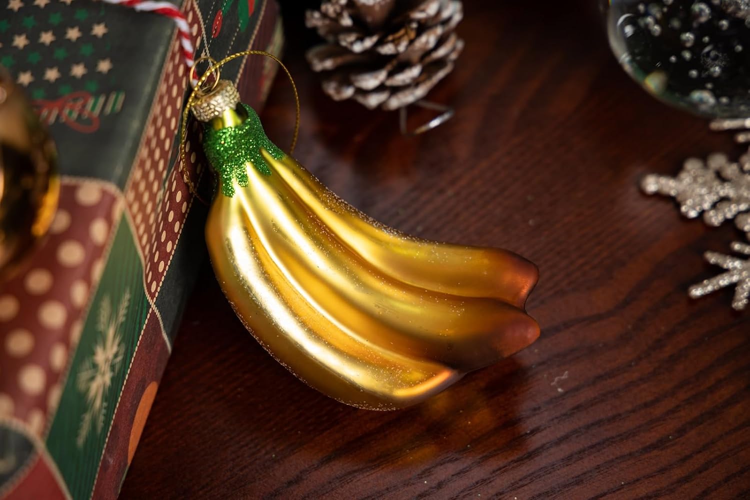 2pcs Glass Banana Christmas Tree Ornaments