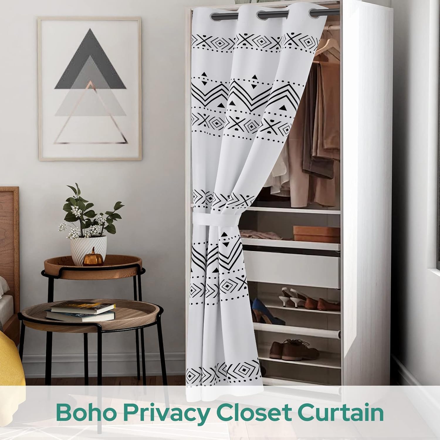 HOMEIDEAS Boho Doorway Curtains with Blackout and Privacy