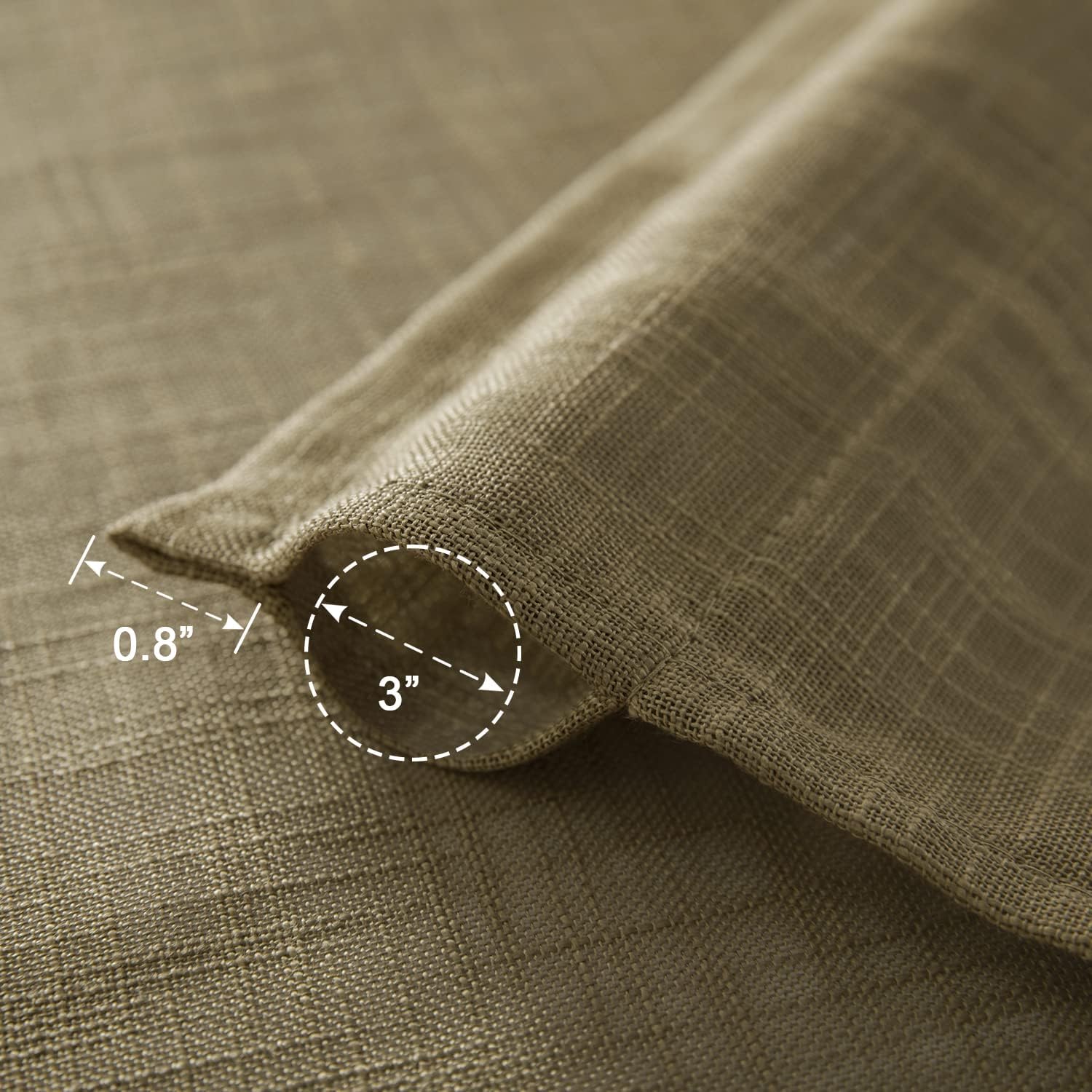 SHINELAND Light Brown Curtains 2 Panels Dark Mocha