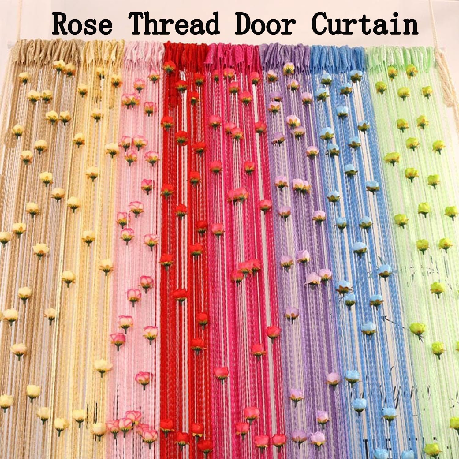RJDJ Rose Thread Door Curtain - Blue
