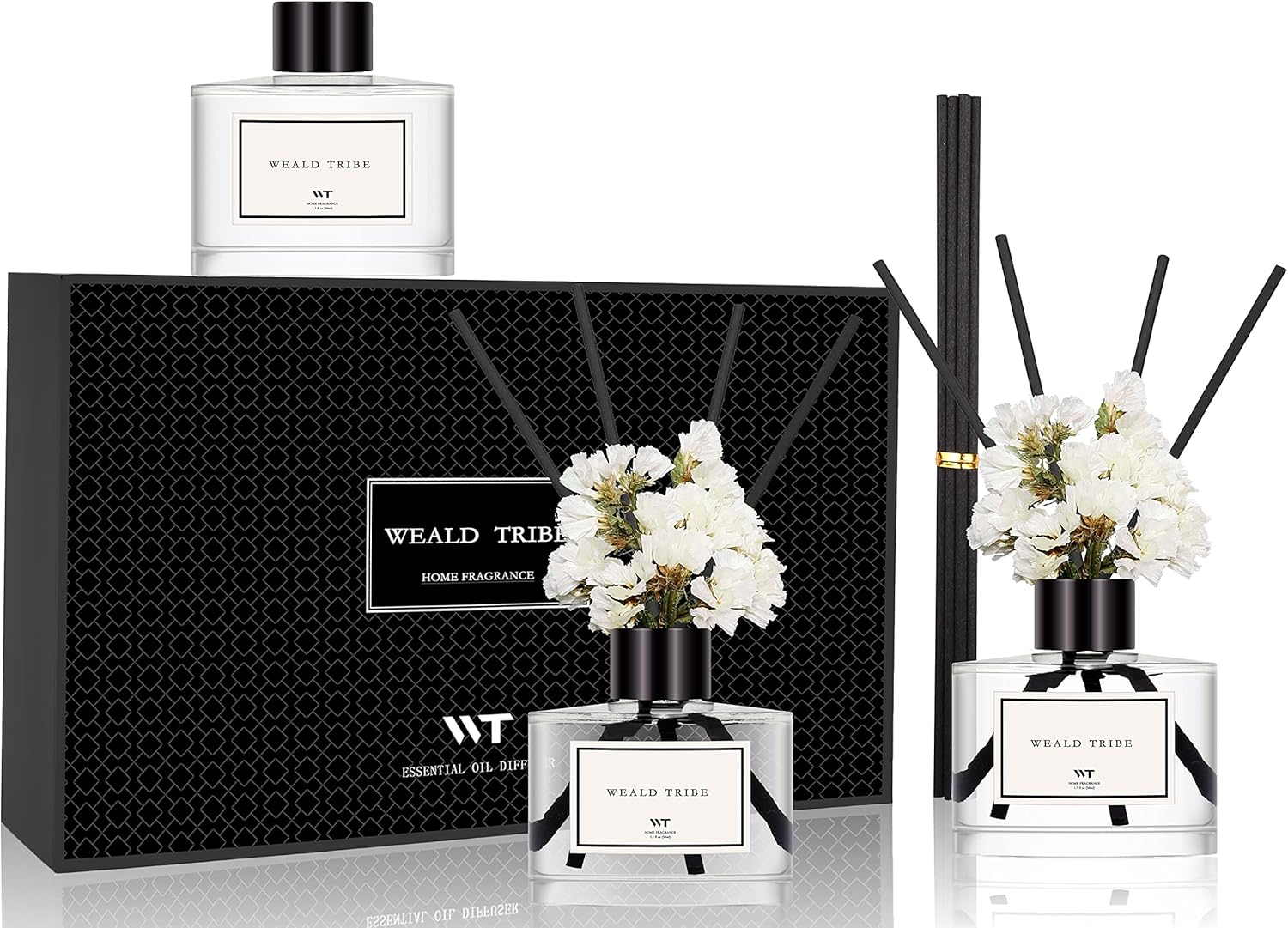 WEALD TRIBE Reed Diffuser Set of 3 for Bathroom