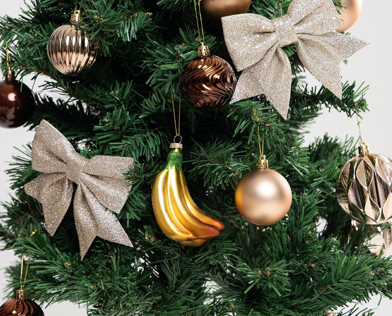 2pcs Glass Banana Christmas Tree Ornaments
