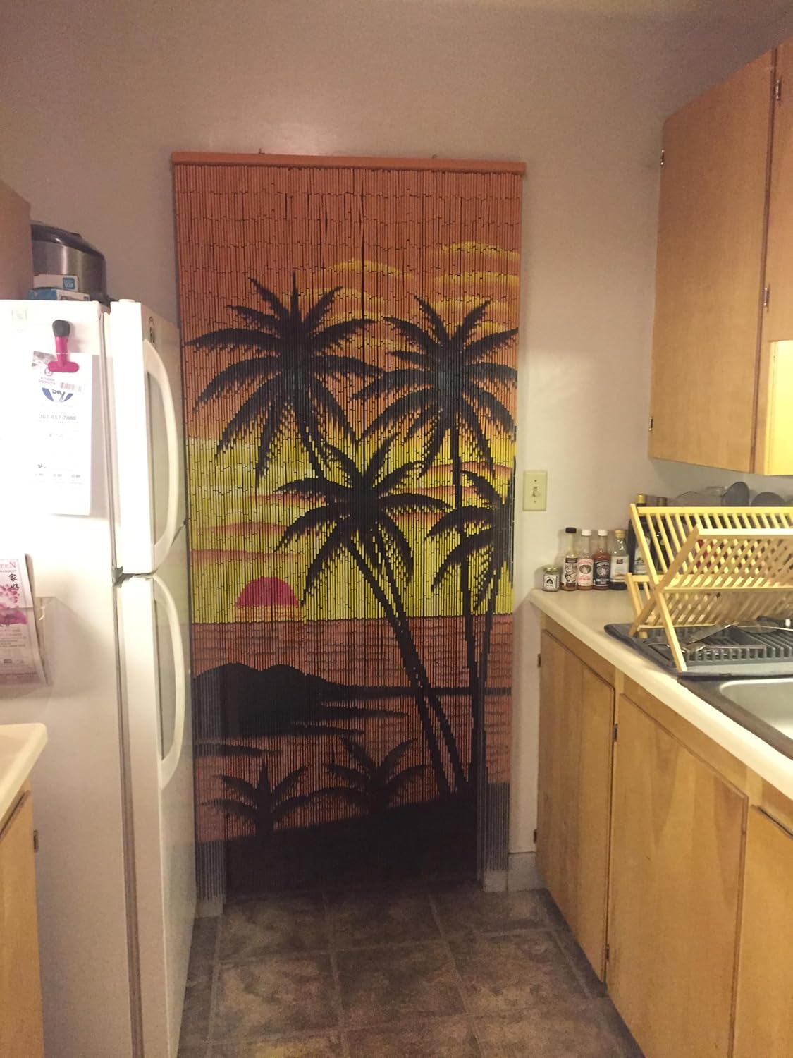Beaded Curtain with 125 Strands and Hanging Hardware