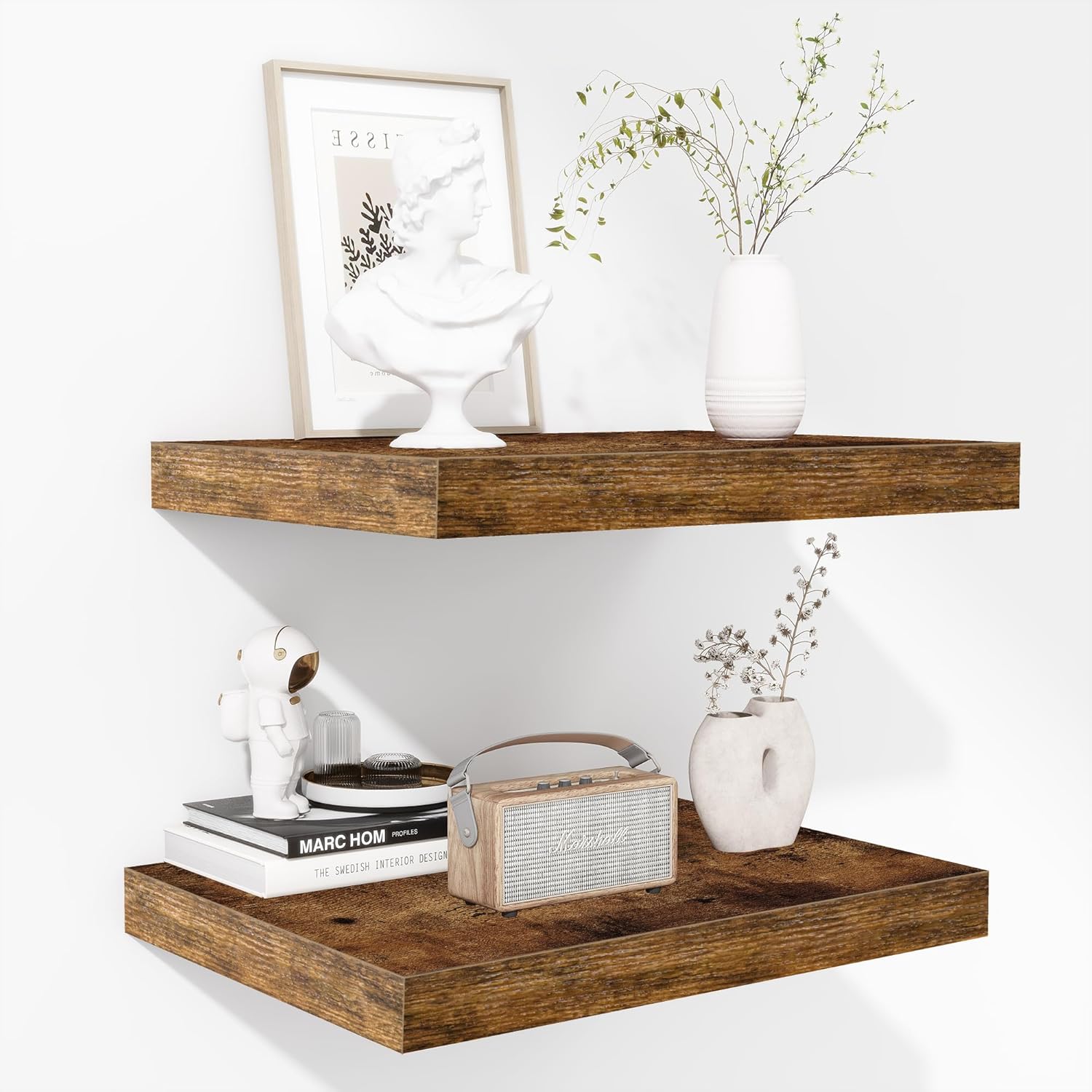 Fun Memories Floating Shelves 2 Pack 12 Inch Deep Brown