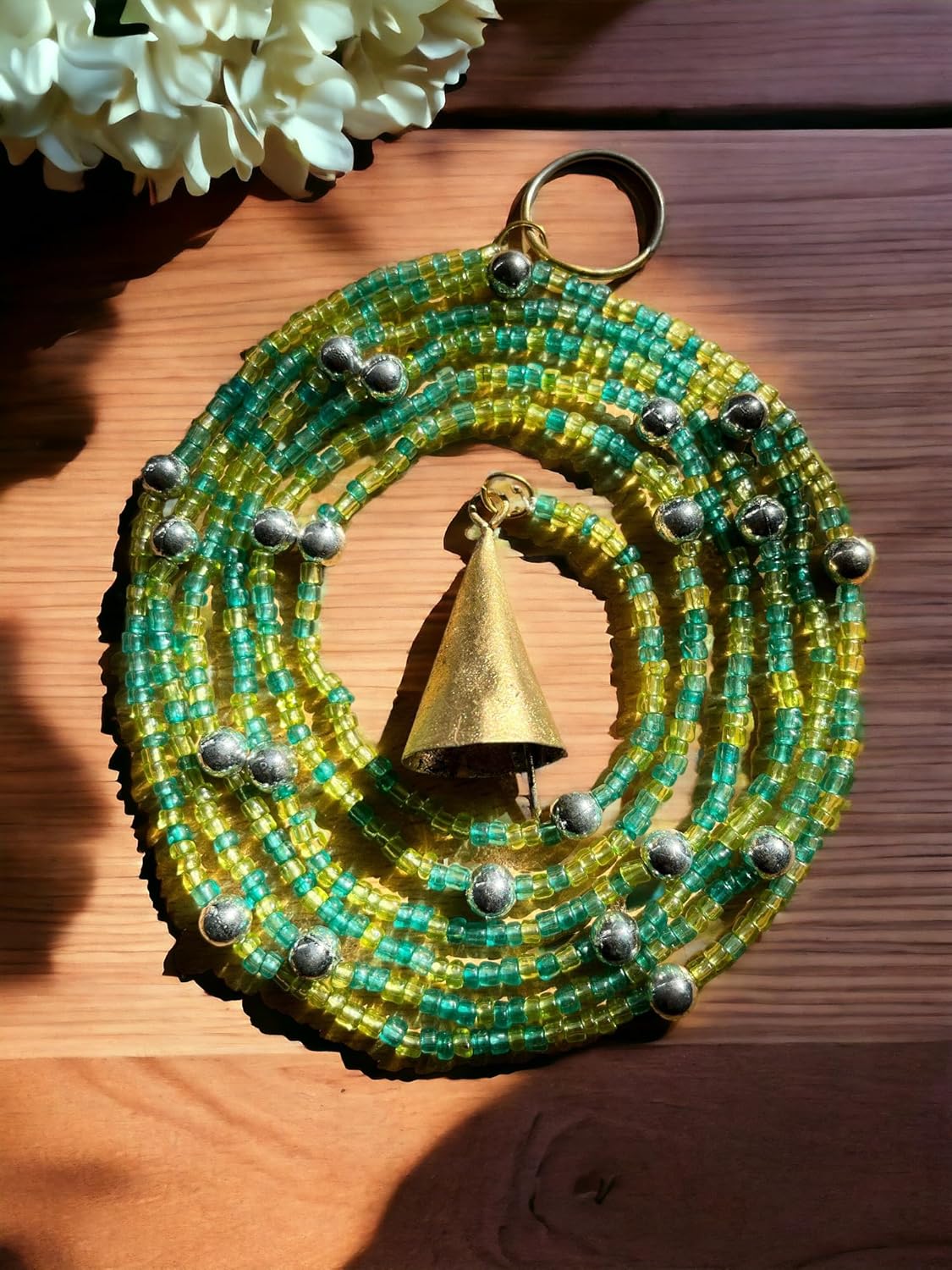 Bohemian Hippy Beaded Curtain for Doorways Green 76 Inch