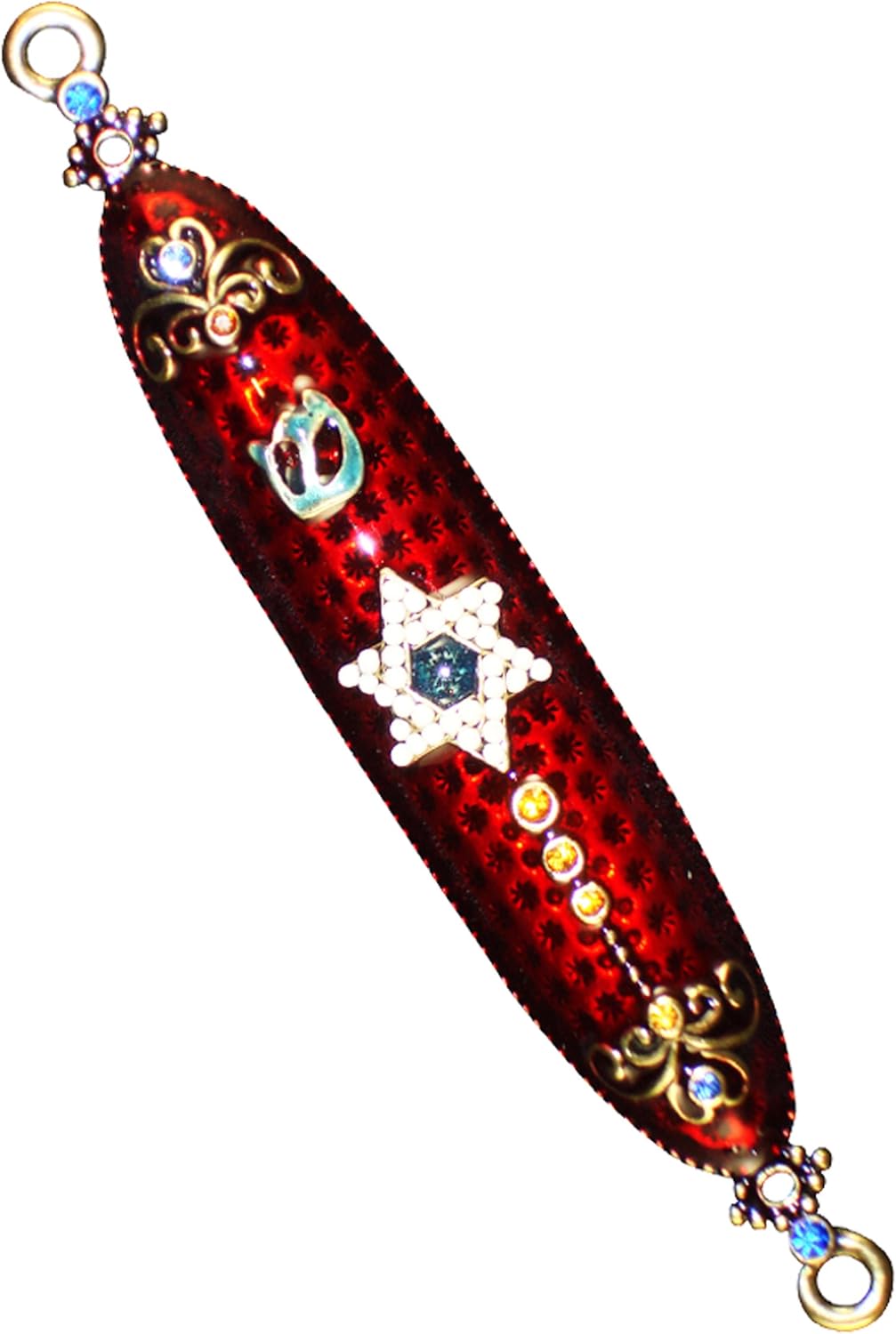 Hand Crafted Burgundy Red Jewish Mezuzah Cover