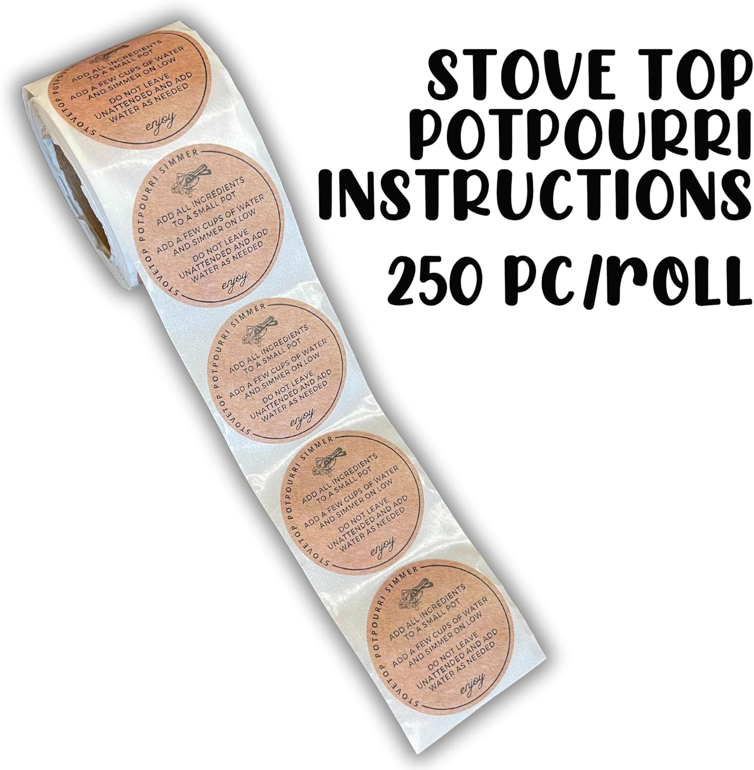 Stovetop Potpourri Instruction Label 250 Pack