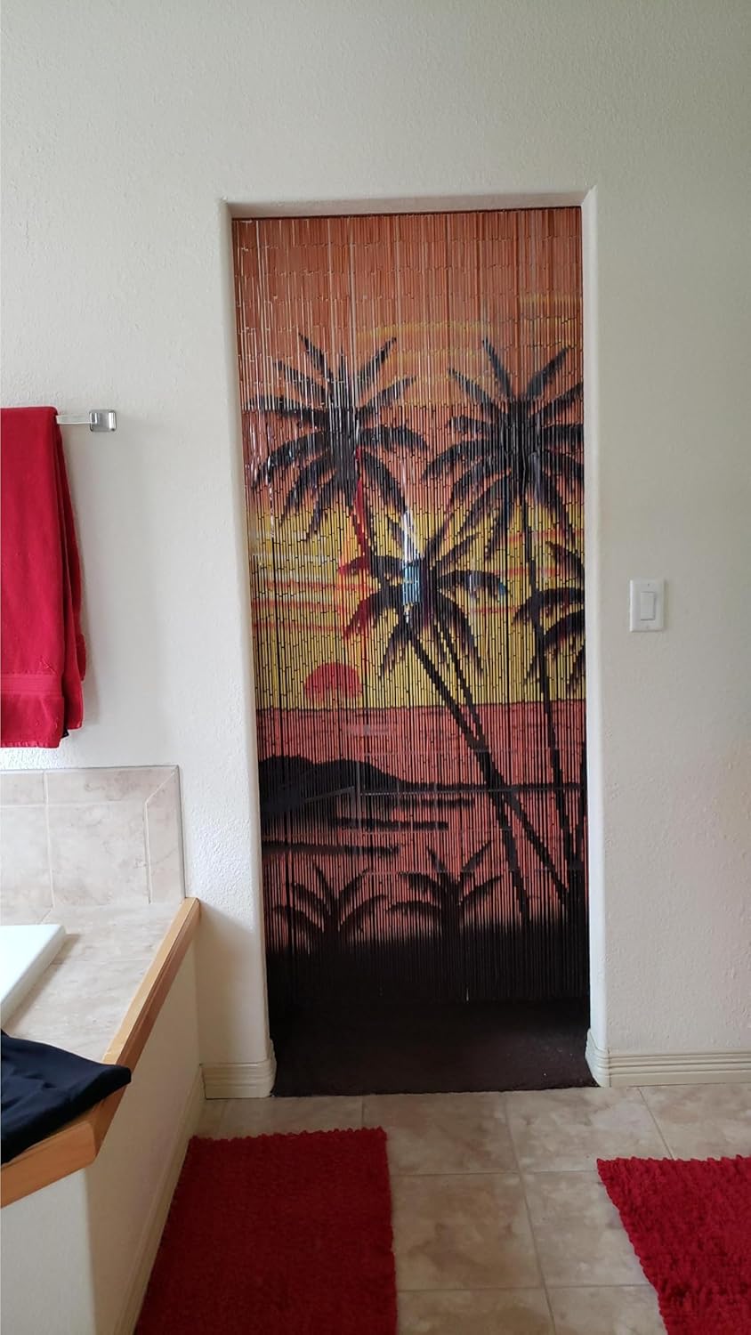 Beaded Curtain with 125 Strands and Hanging Hardware