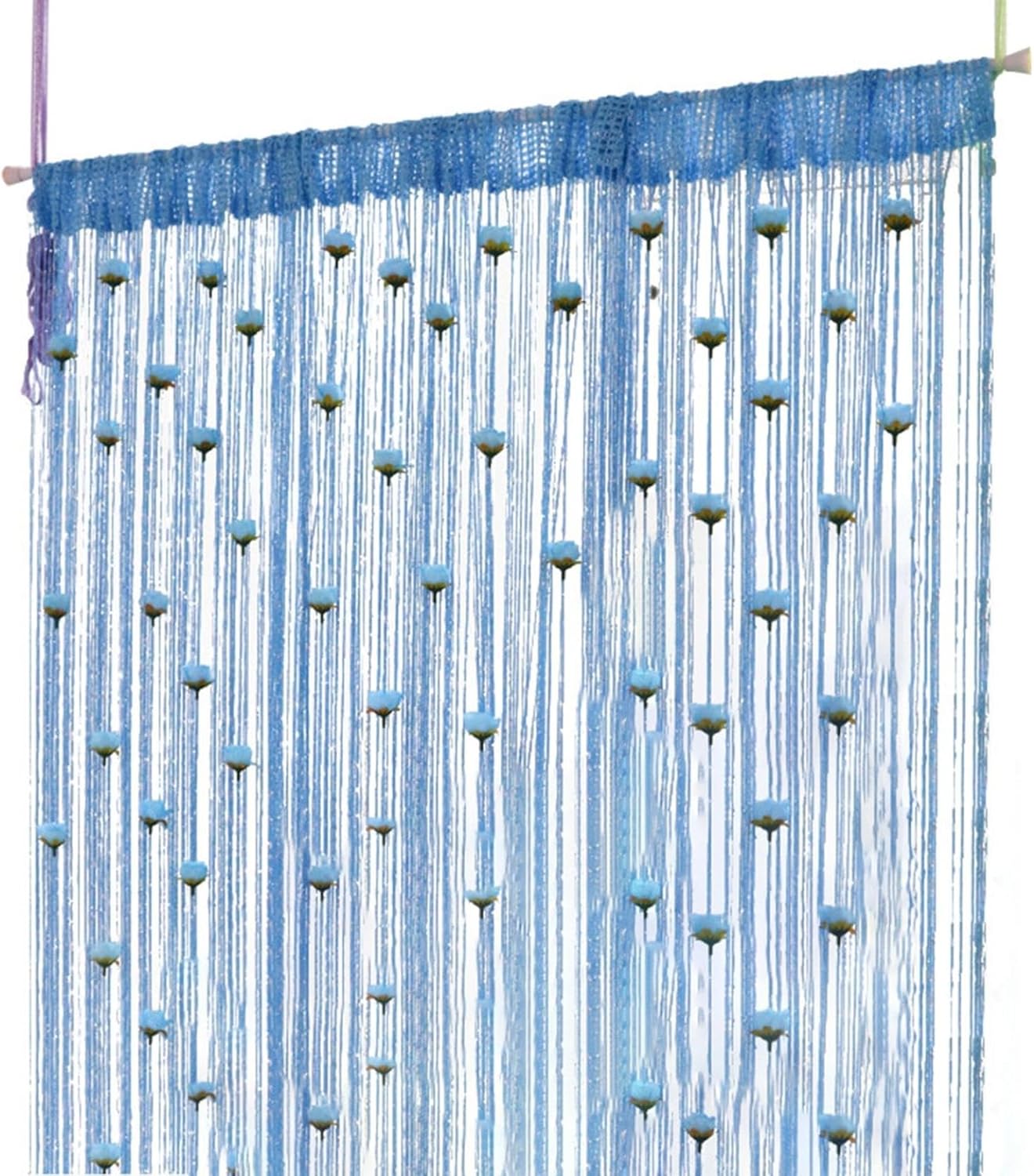 Blue Floral Curtains for Living Room and Doorway