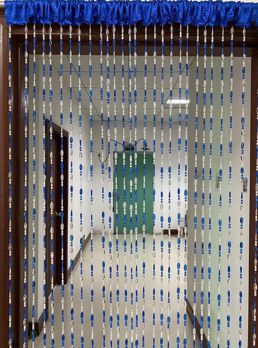 ZiDeTang Acrylic Beaded Curtain Panel Dark Blue 100x190cm