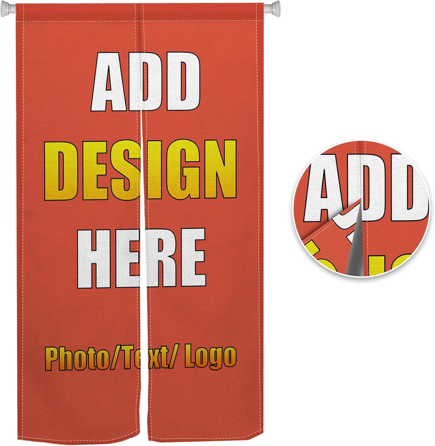 Custom Double Sided Door Curtain Noren with Photo Text Logo