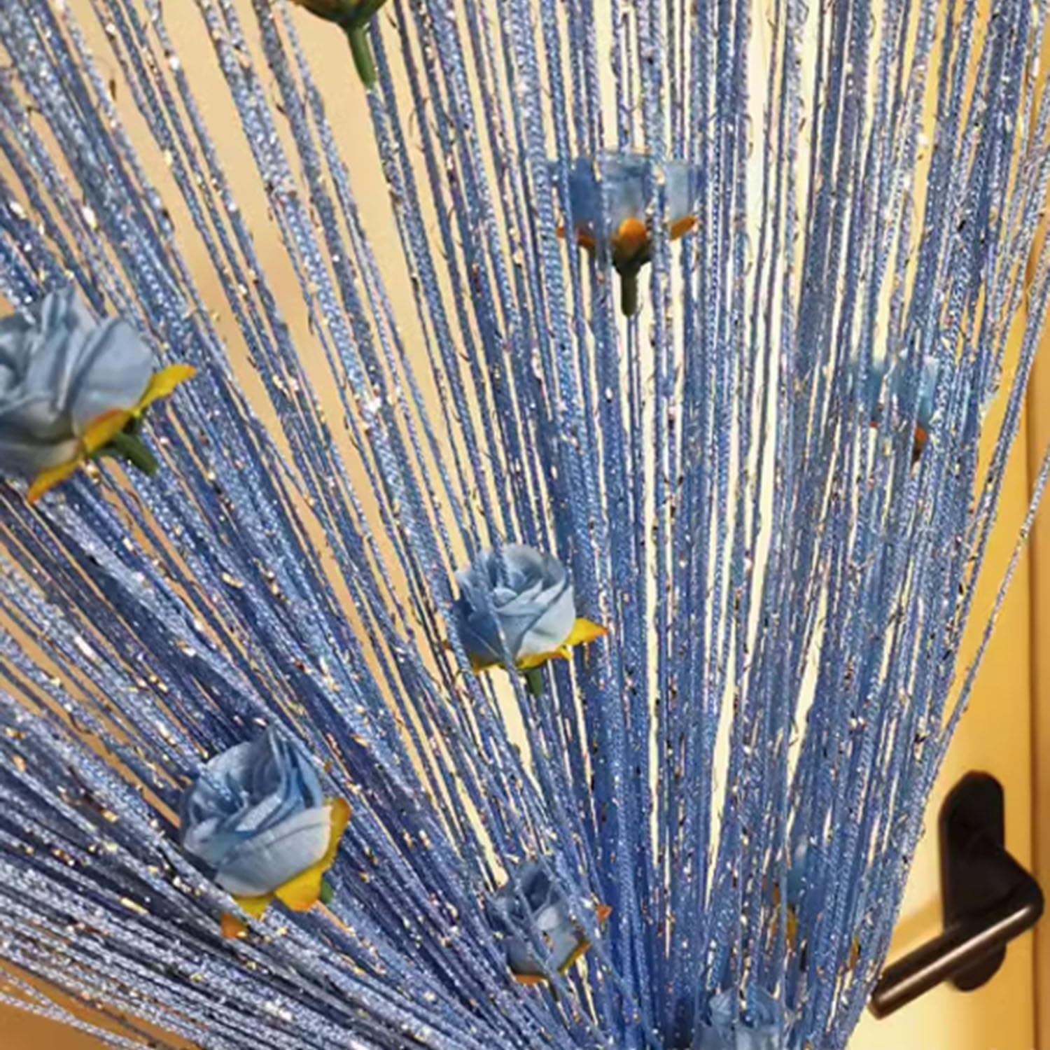 String Curtains for Doorway Room Divider with Tassels and Beads