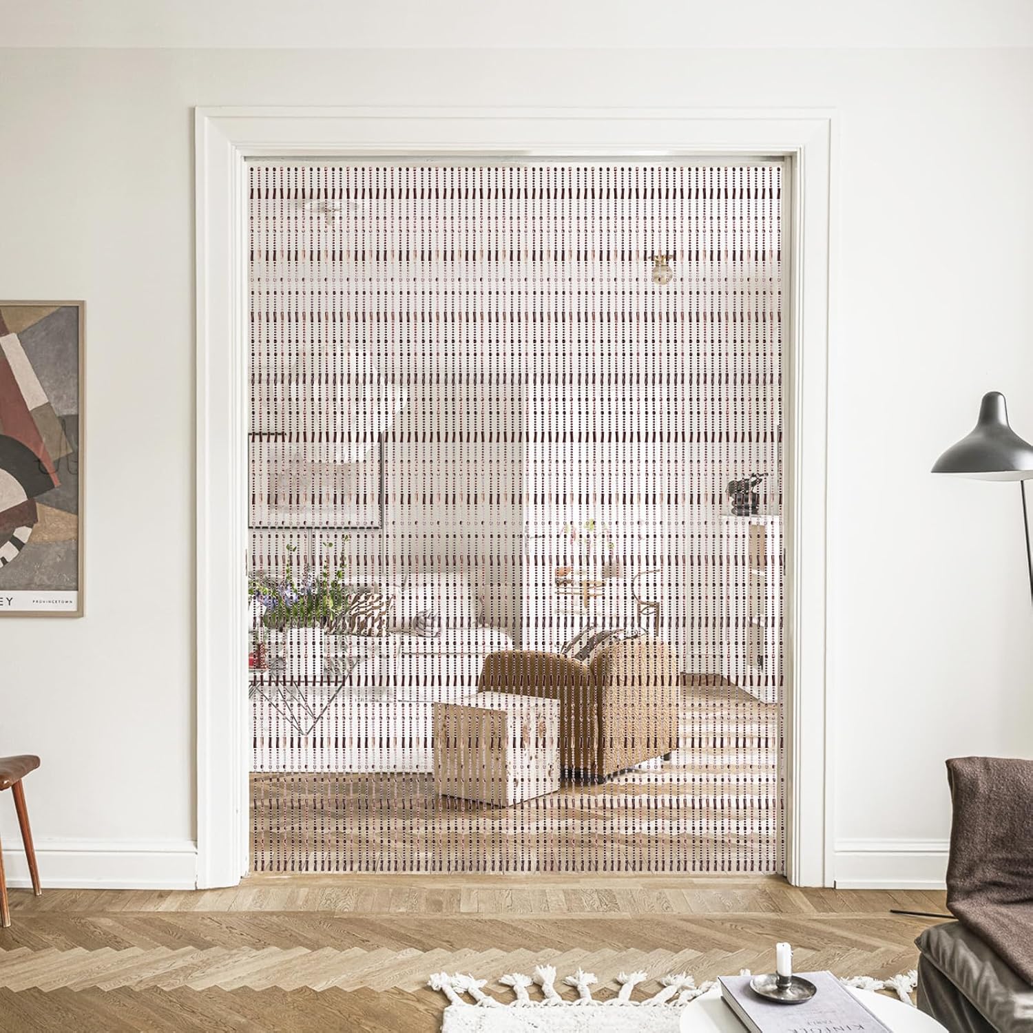 Beaded Curtain for Doorway Acrylic Marble Caramel 355 x 78
