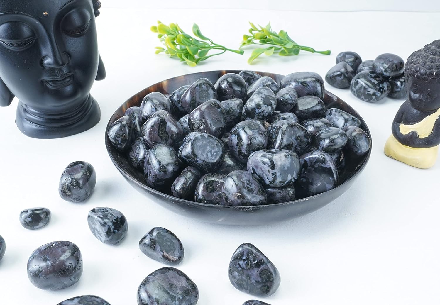 Crocon Indigo Gabbro Tumbled Stones Crystal Kit 1LB 20-25mm
