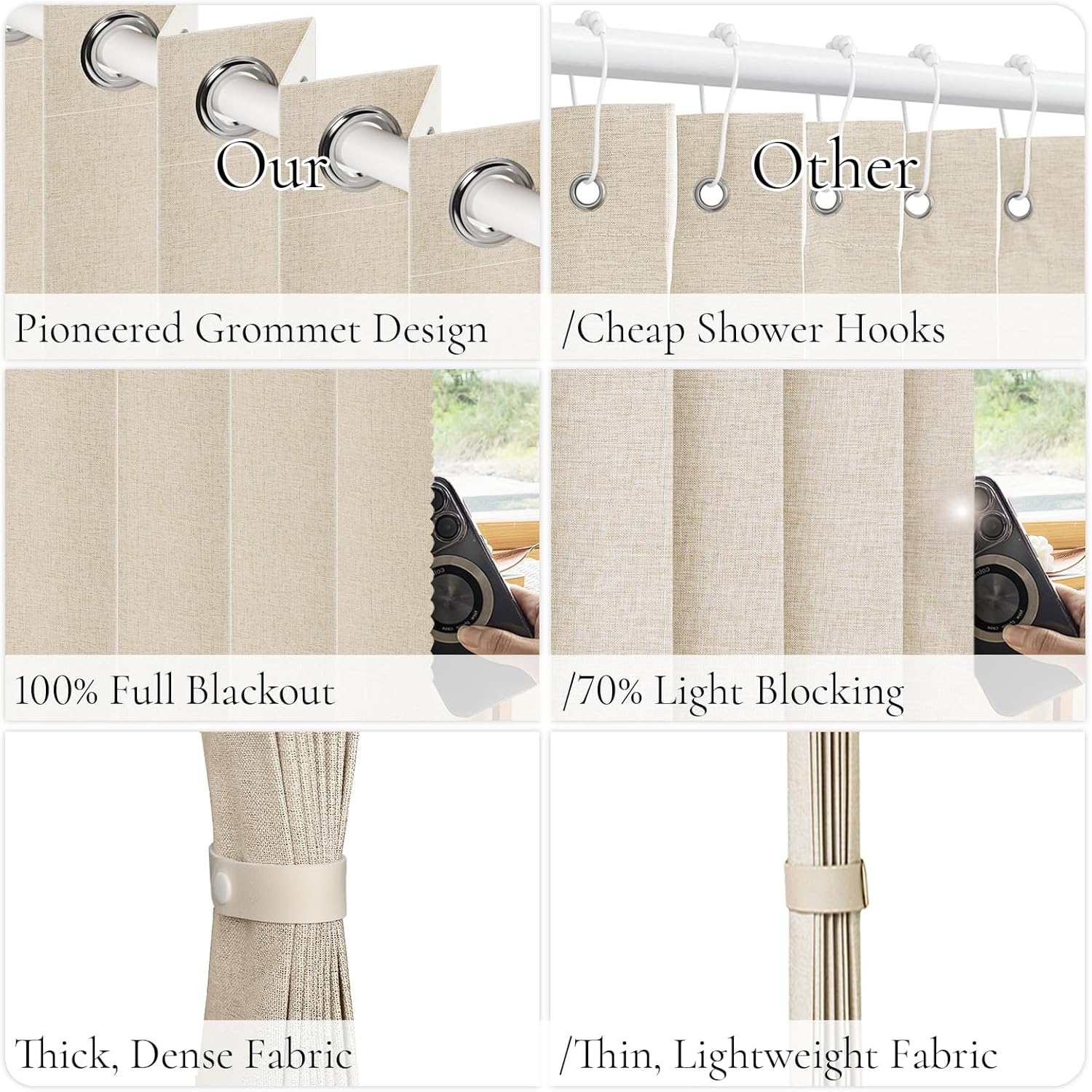 Pleated Folding Door Curtains - Blackout Panel for Bedroom Living Room Closet