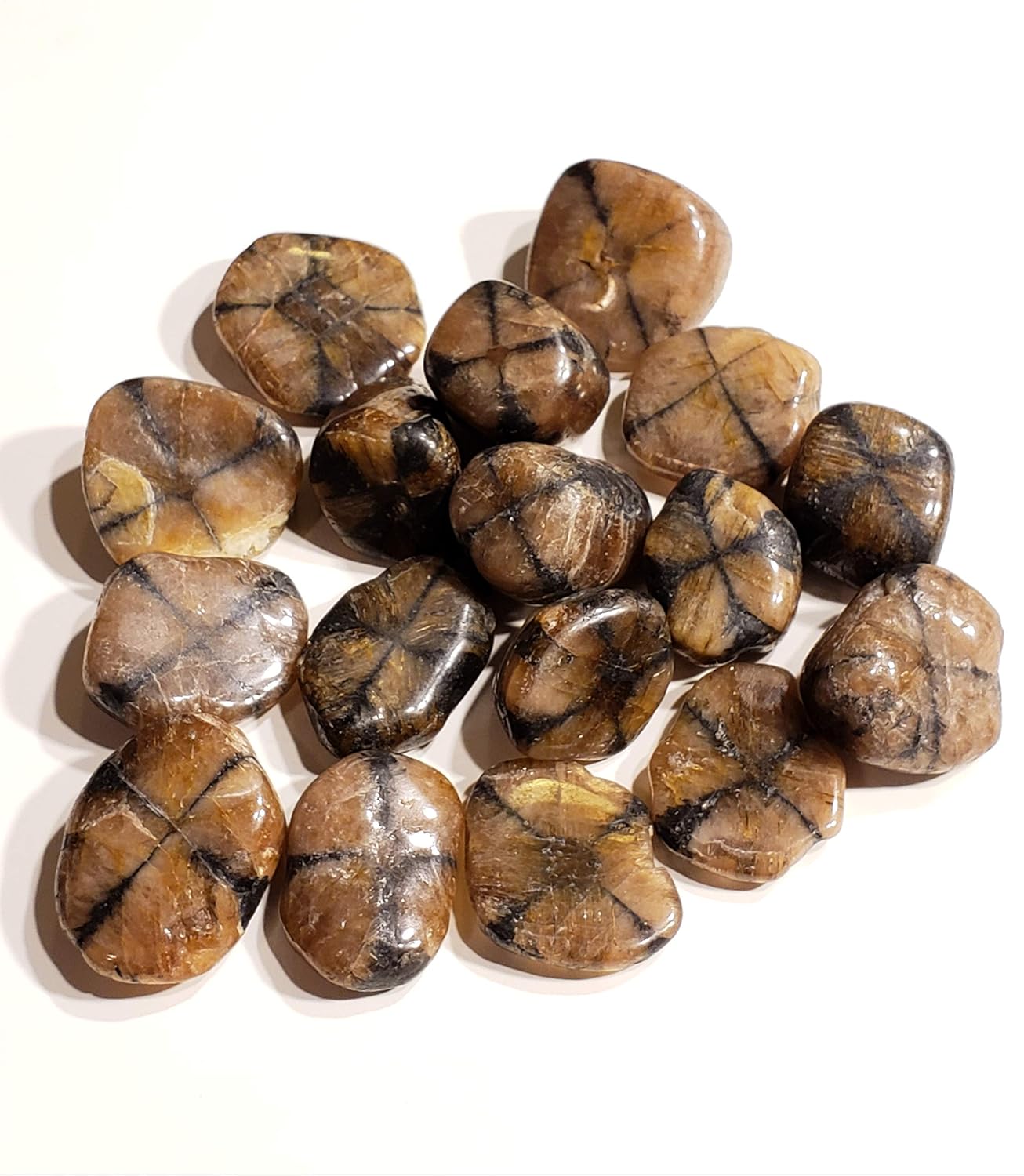Chiastolite Cross Stone 20-30mm Tumbled Healing Crystal