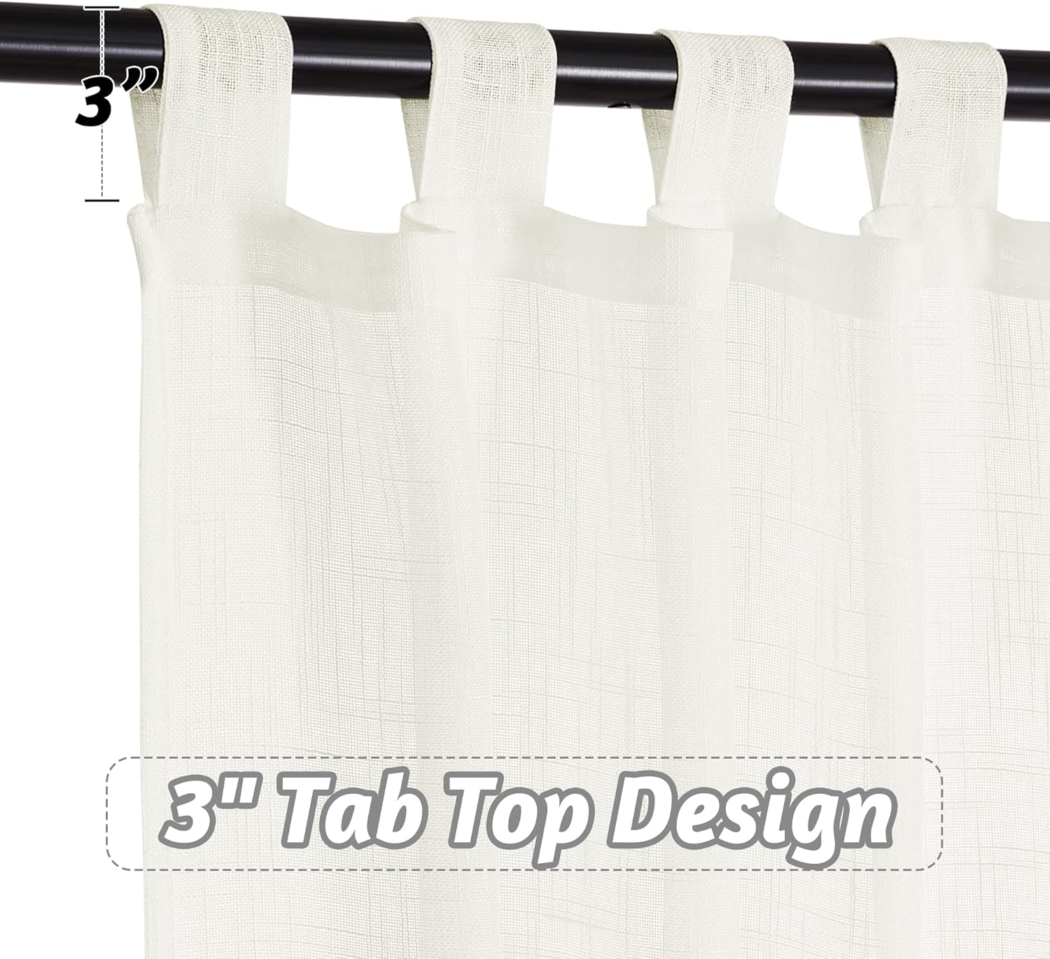 RYB HOME Natural Sheer Curtains 52x84 Living Room