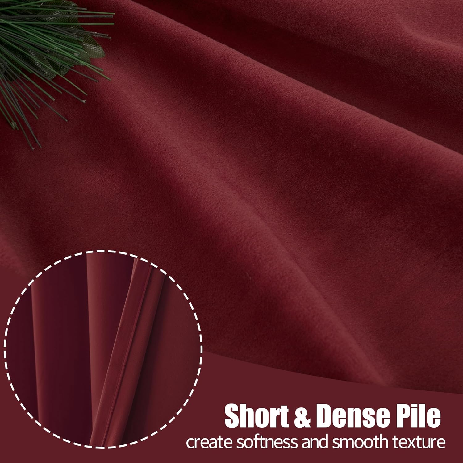 YoungsTex Burgundy Velvet Curtains 84 Inch for Living Room and Bedroom