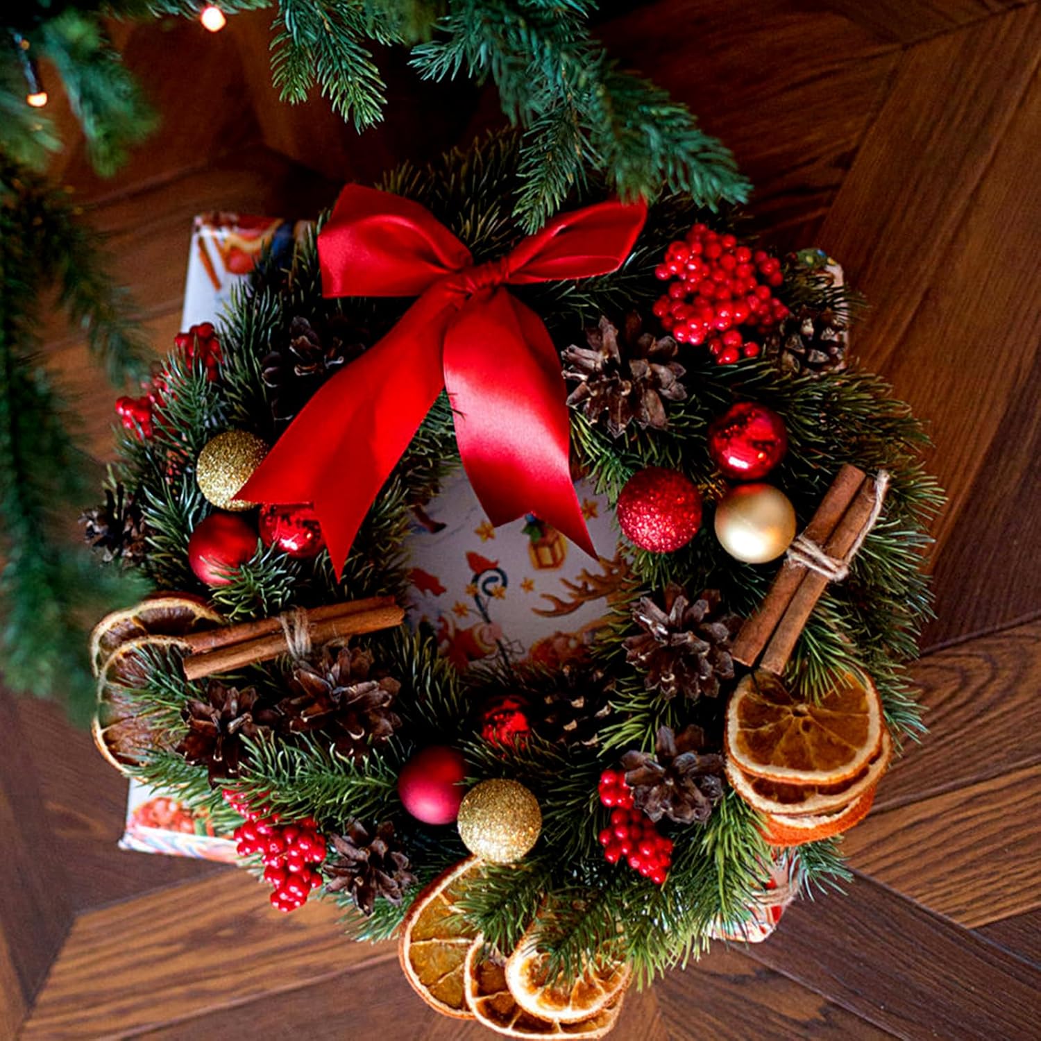 40Pcs Natural Christmas Tree Ornaments DIY Decor Set