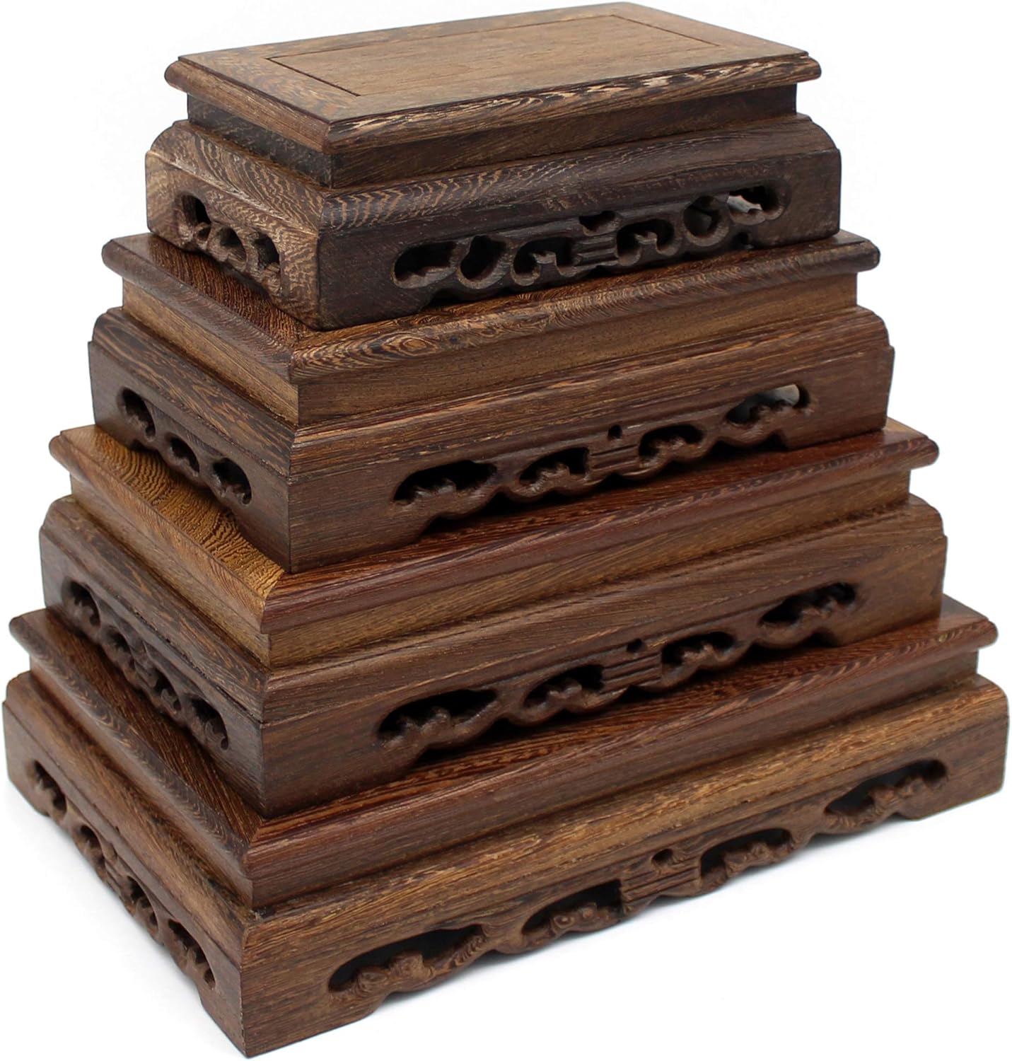 CVHOMEDECO Primitives Rustic Rosewood Rectangle Display Stand
