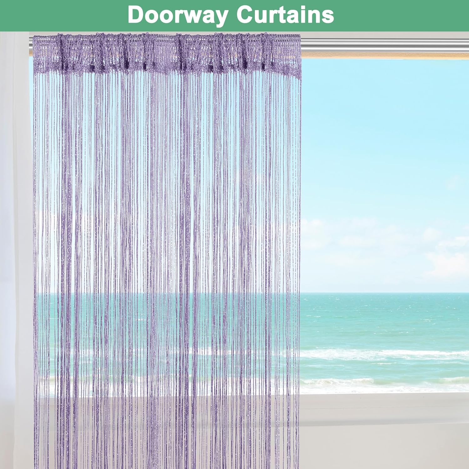 Violet Decorative Door String Curtain 39x79