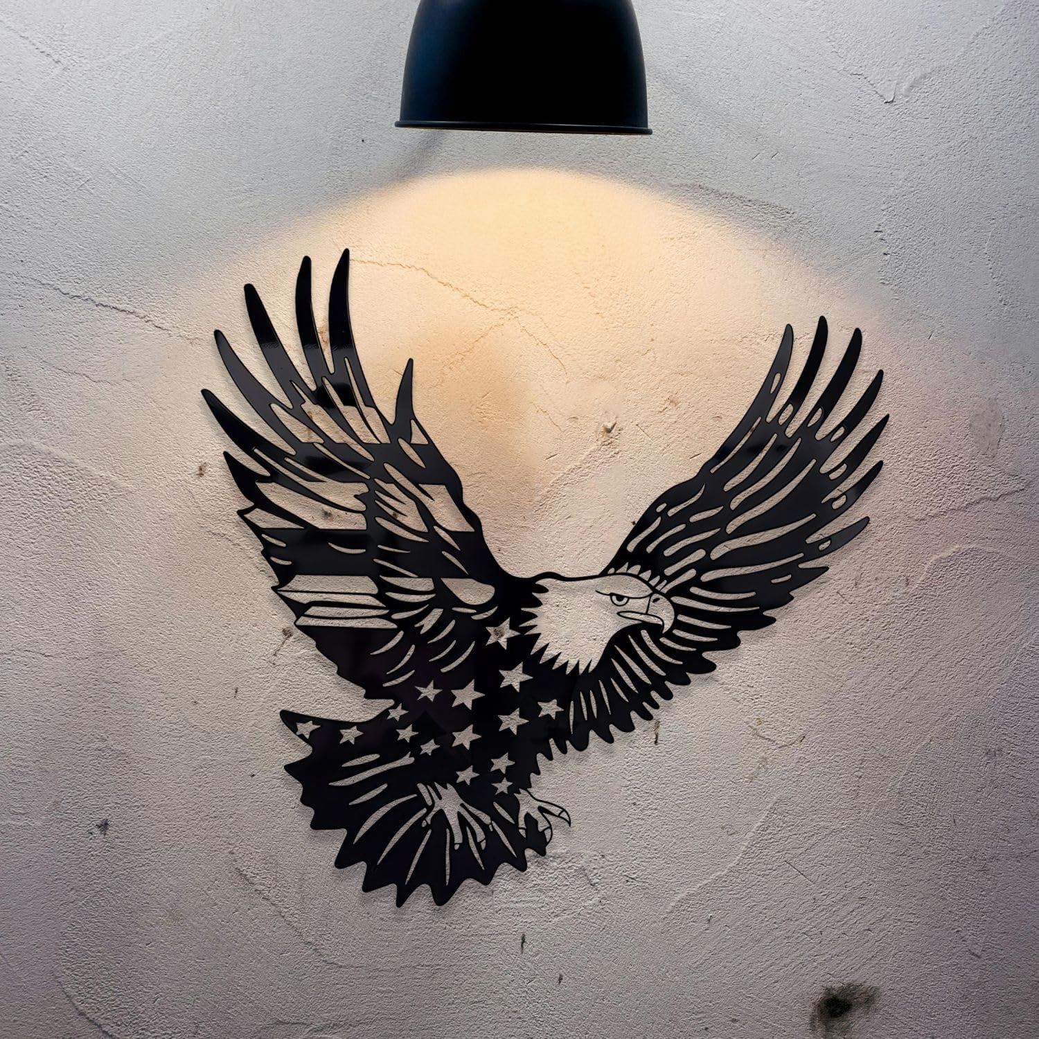 Patriotic Bald Eagle American Flag Metal Wall Art 30 Inch