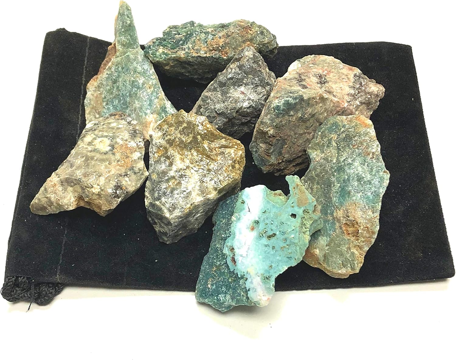 Natural Rough Sea Jasper Stones in Velvet Bag - 1 Inch Pieces