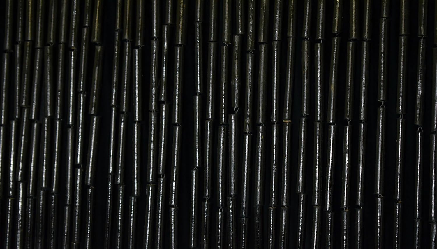 Bamboo Beaded Curtain Black Decor Panel