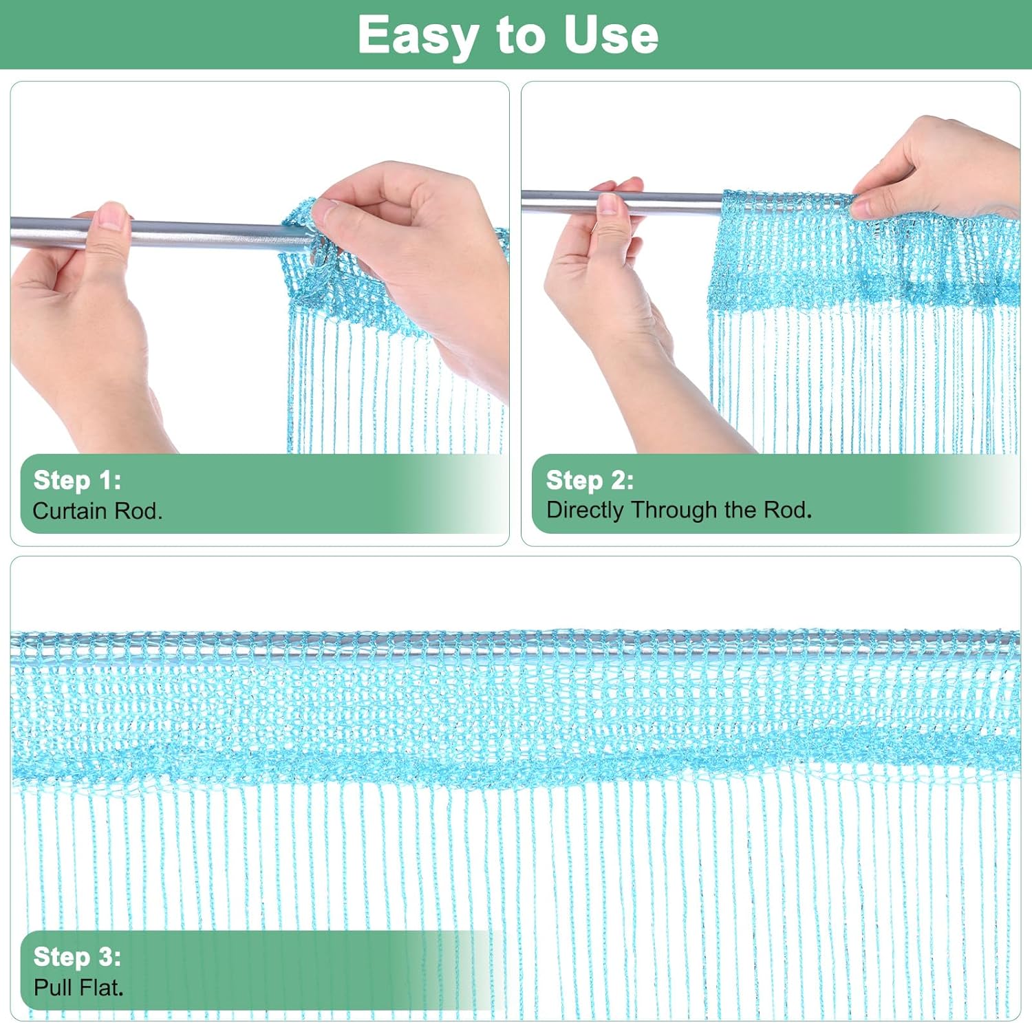 Decorative Door String Curtain with Fringe Design Fruit Green