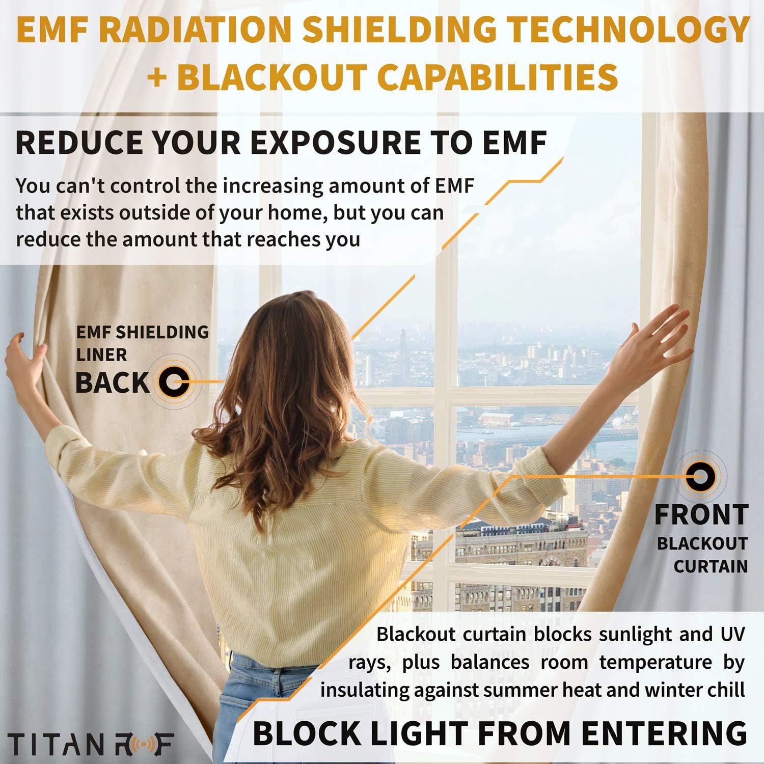 Mission Darkness EMF Shielding Blackout Panels with Metal Grommets